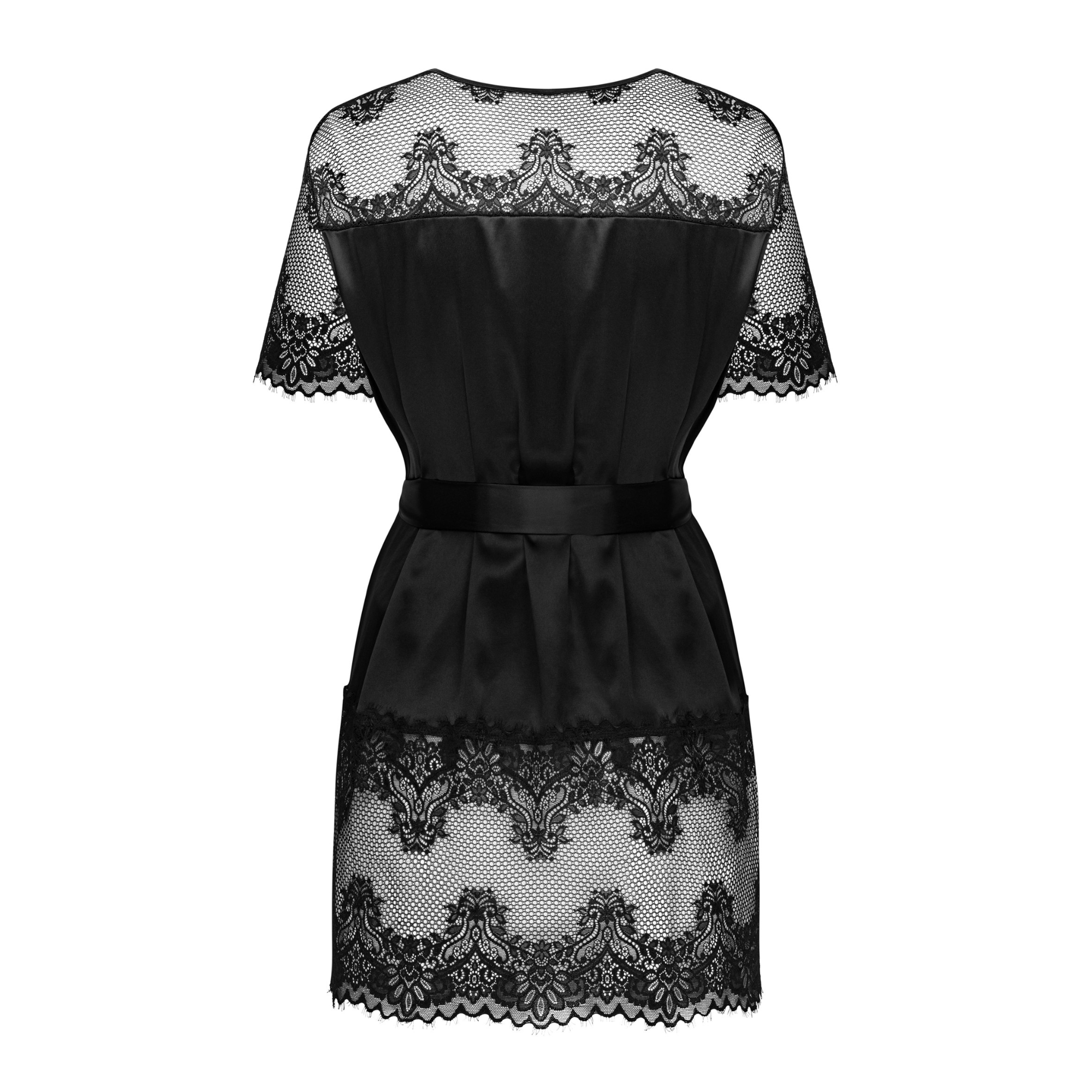 روب دانتيل اسود بحواف شفافة - Maderris