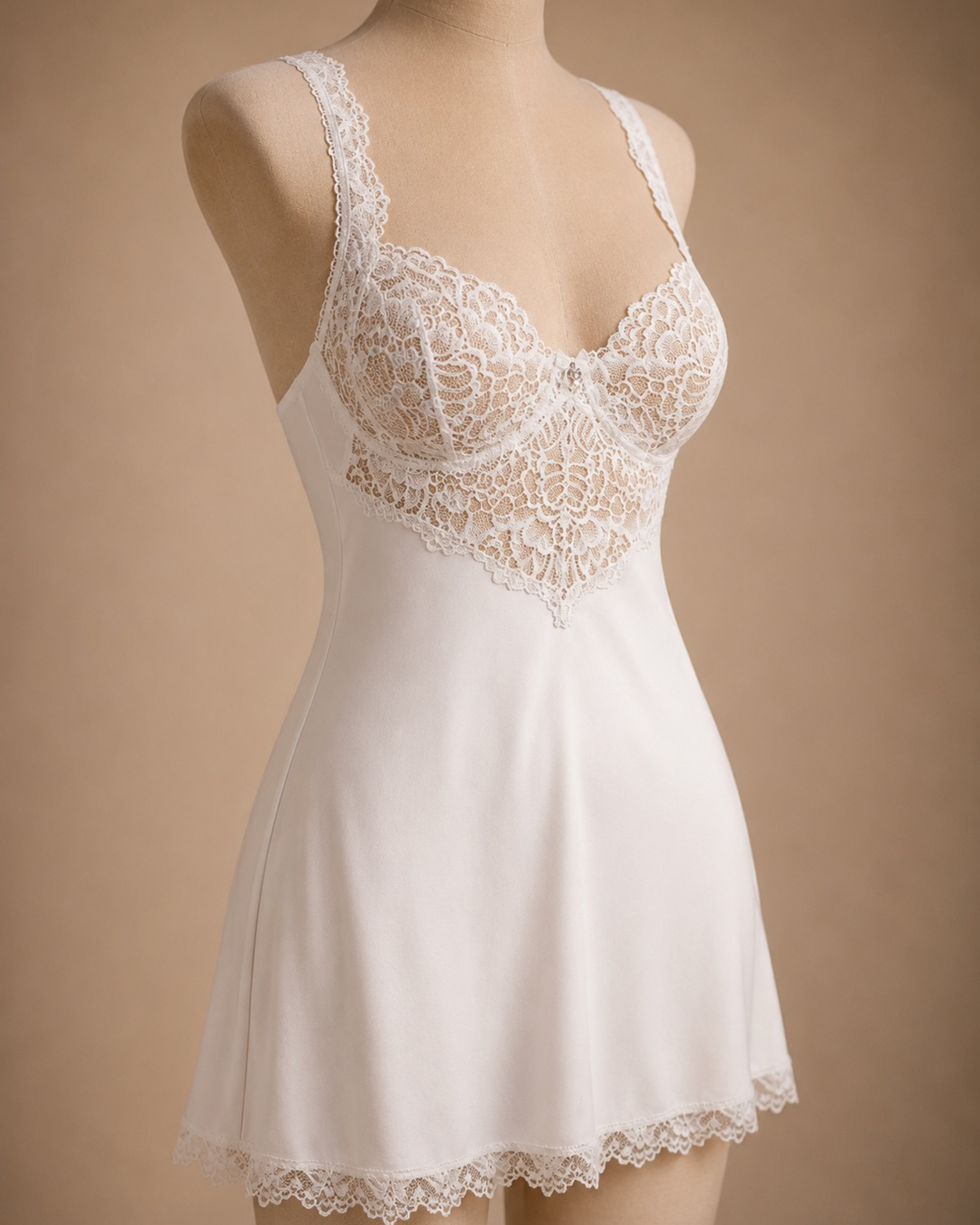 White Lace Underwire Chemise