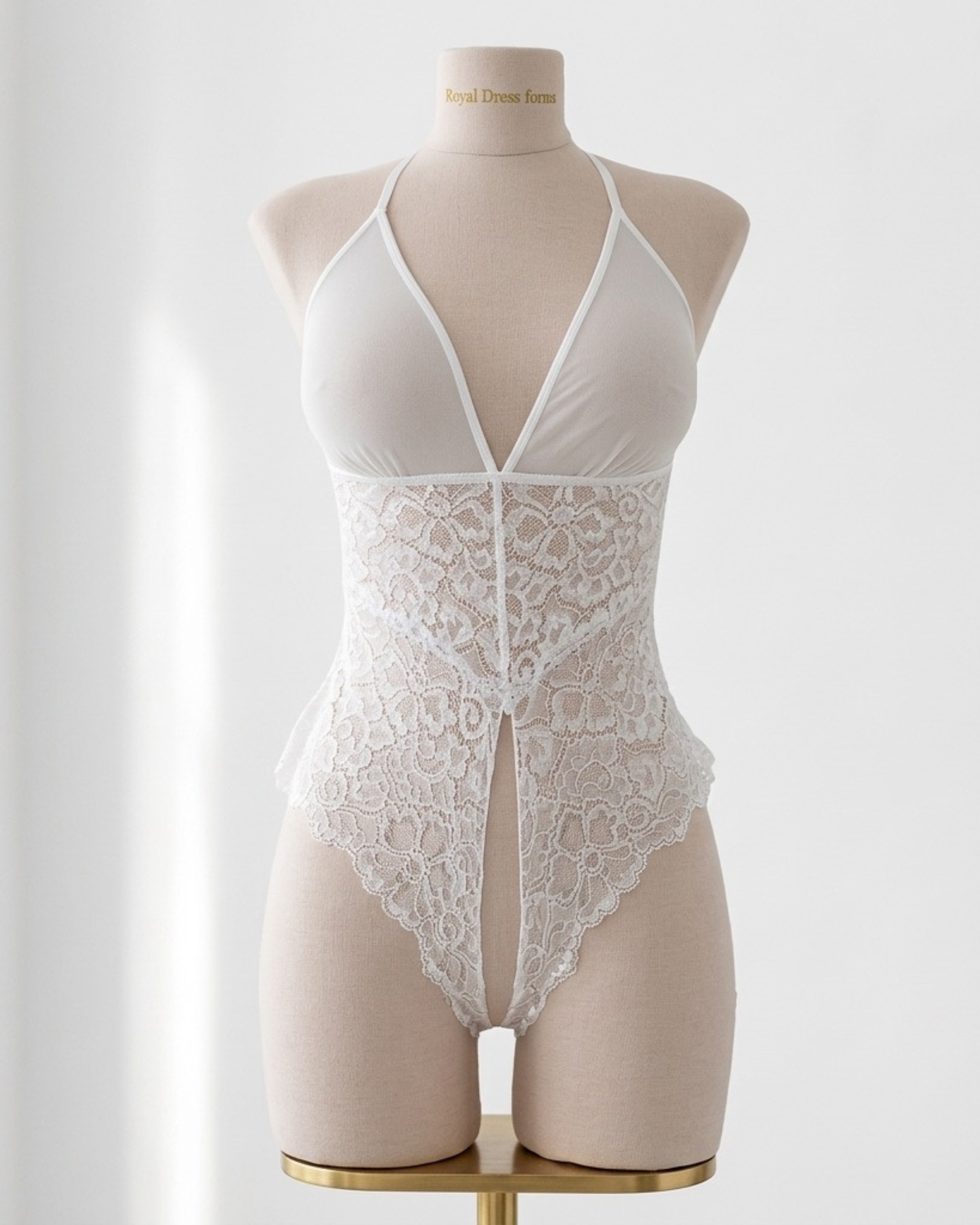 White Open Back Teddy