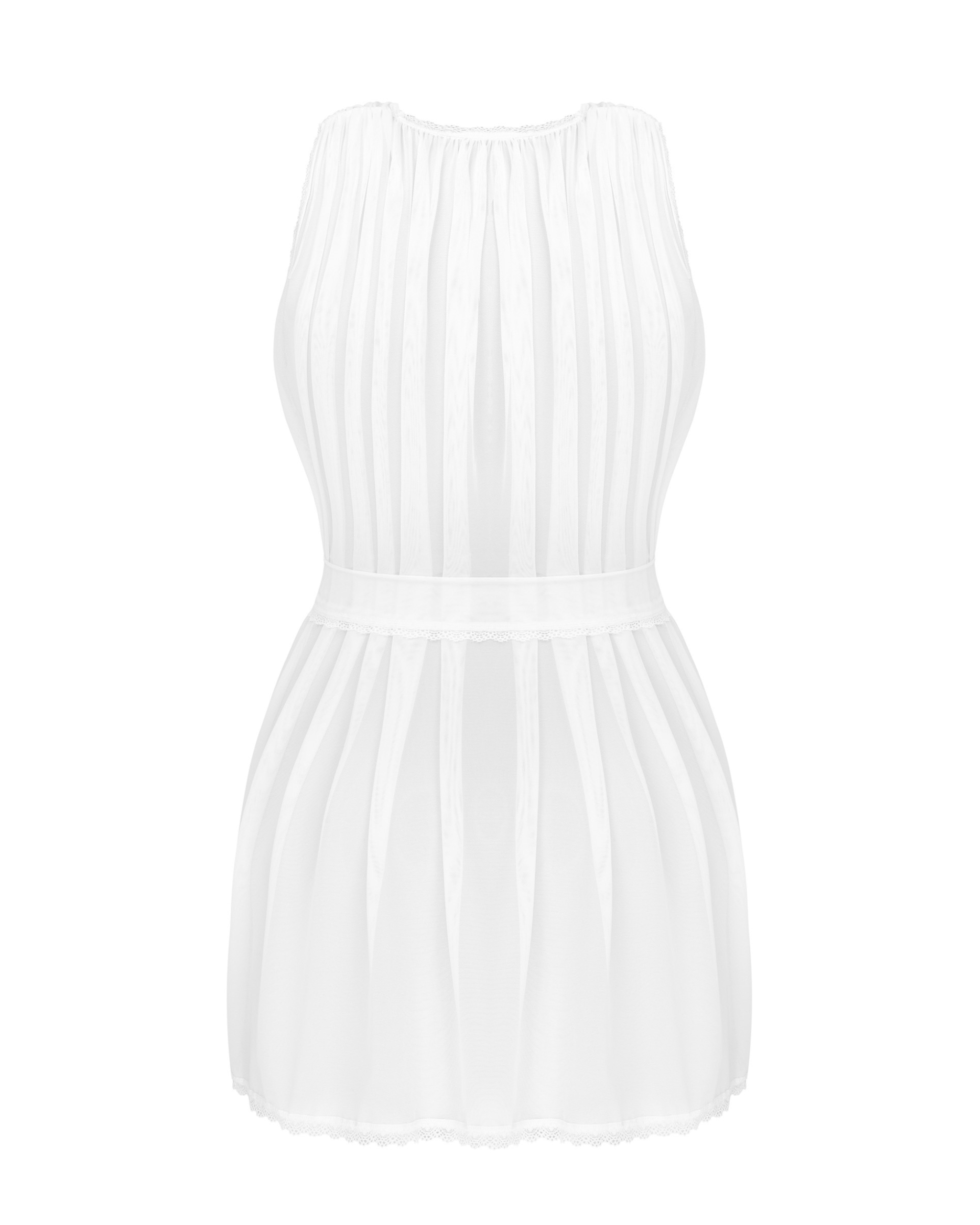 White Mesh Floral Peignoir