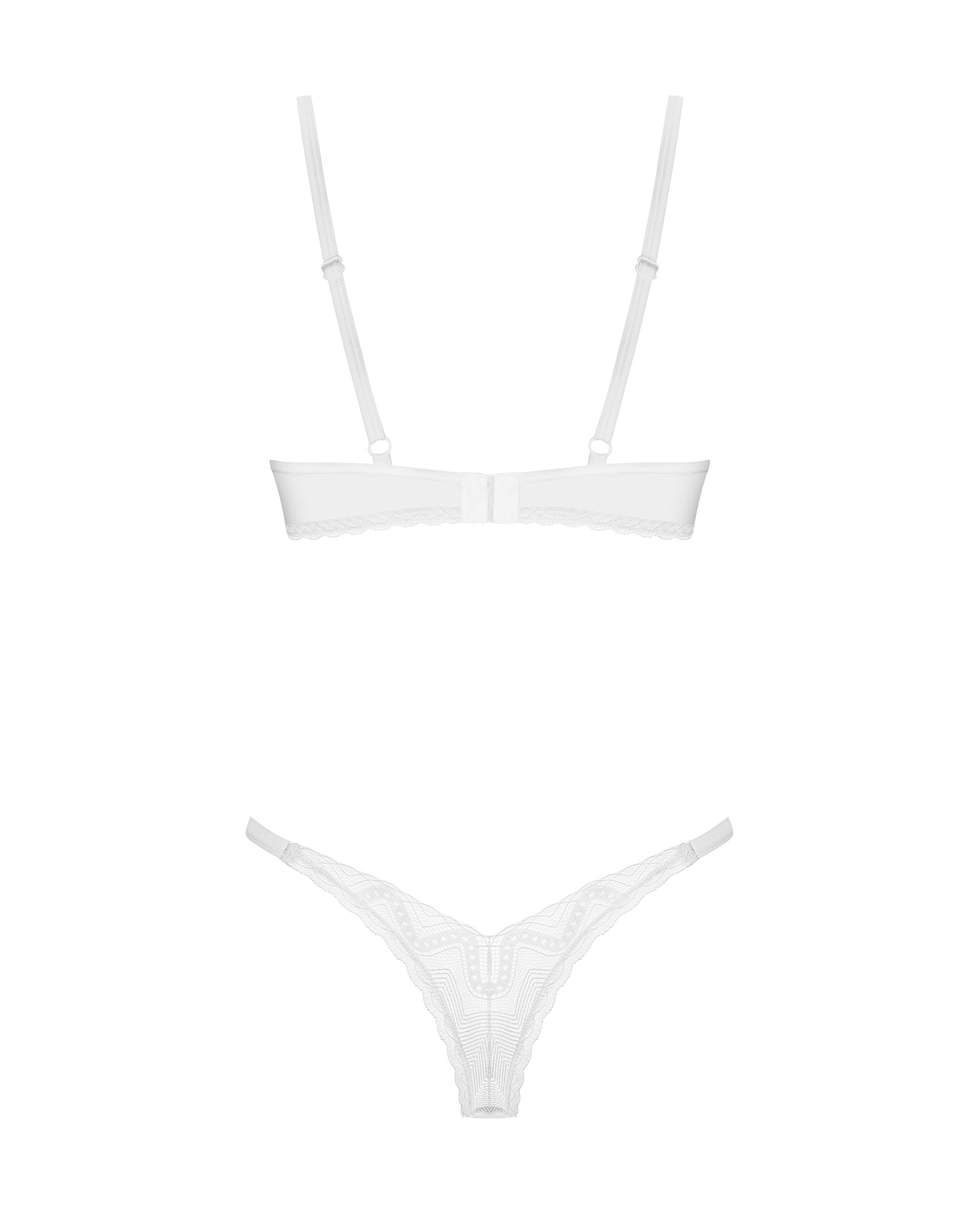 White Geometric Bra Set