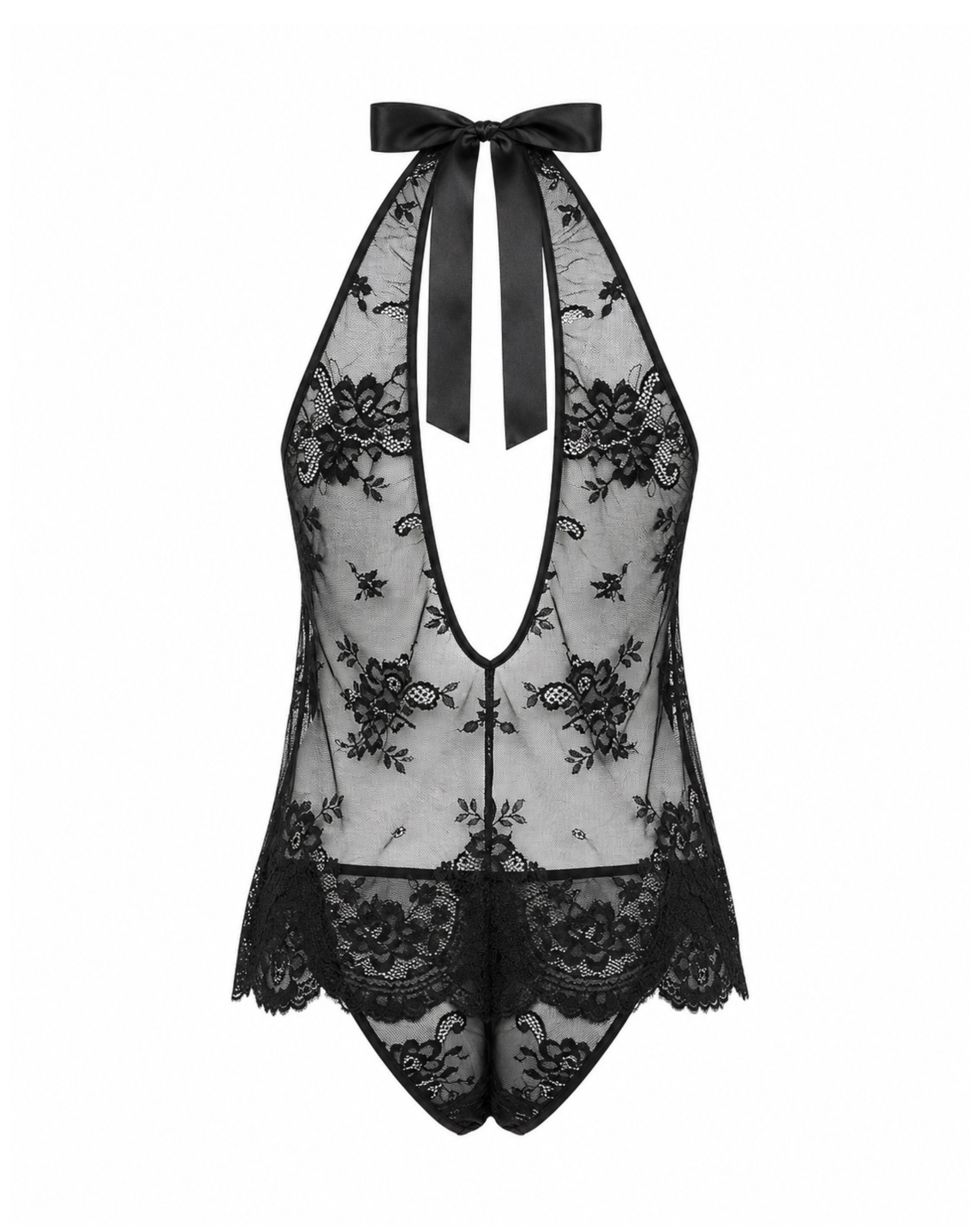 Sheer Halter Floral Babydoll