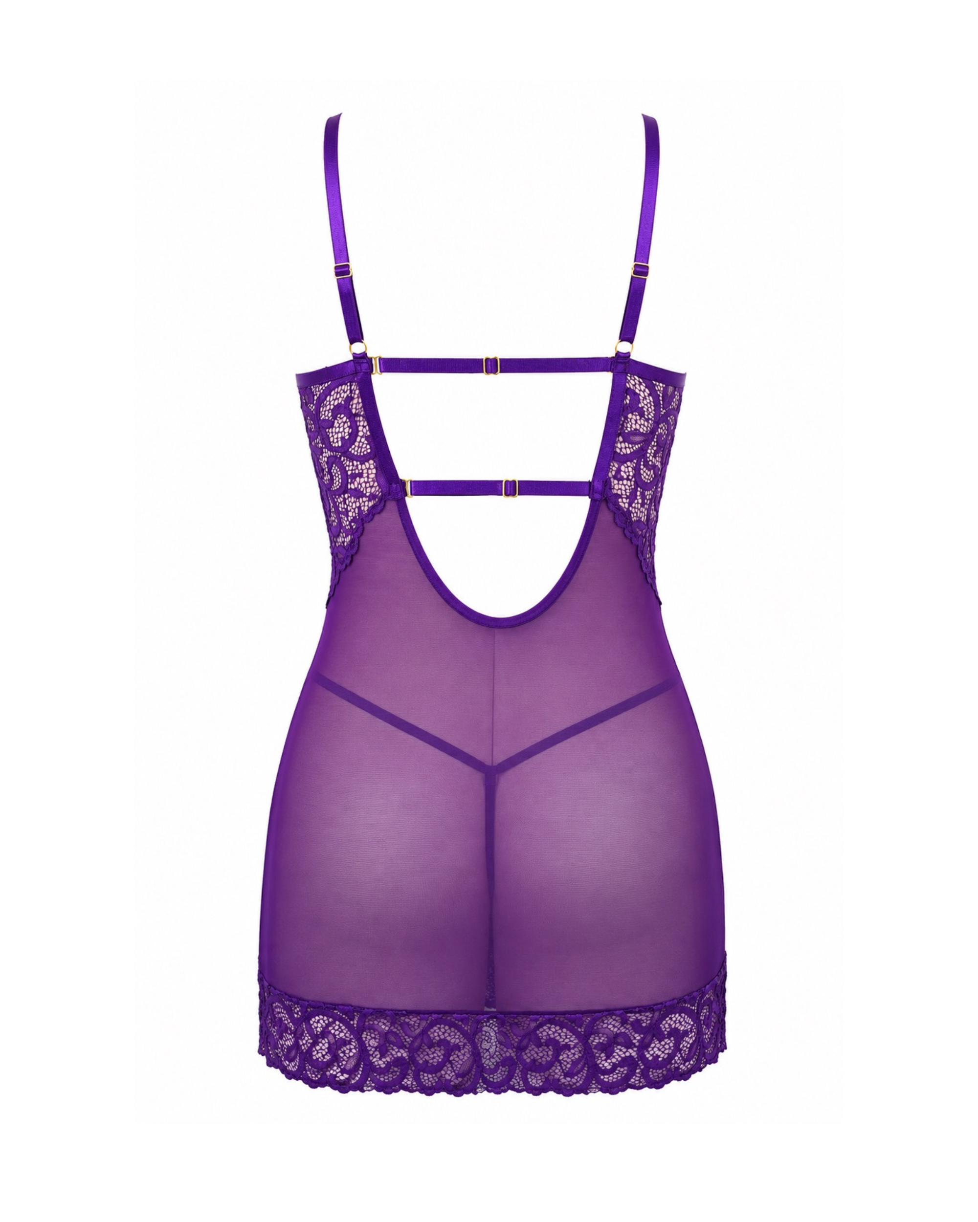 Purple Lace Glove Babydoll