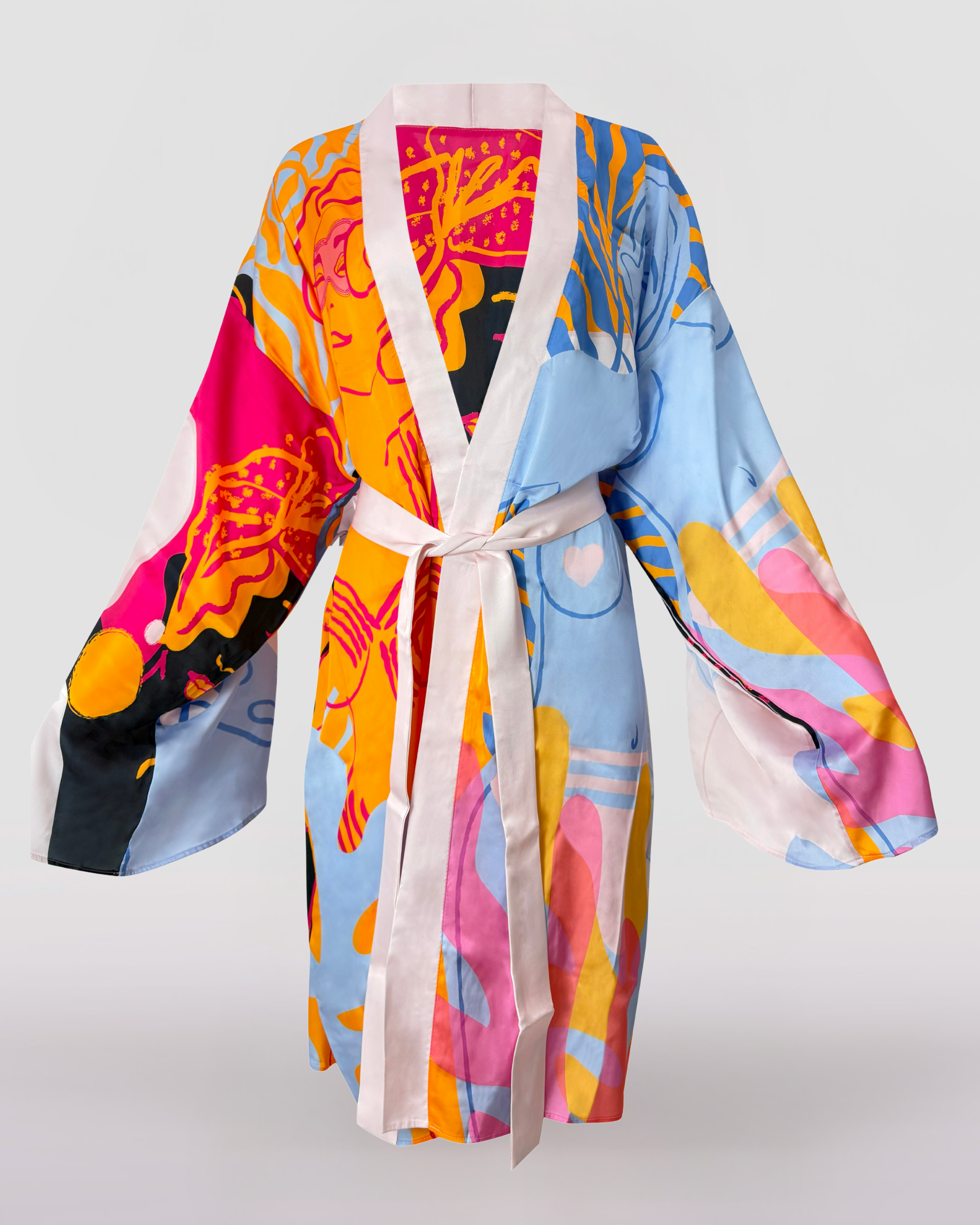 Multicolor Kimono Robe