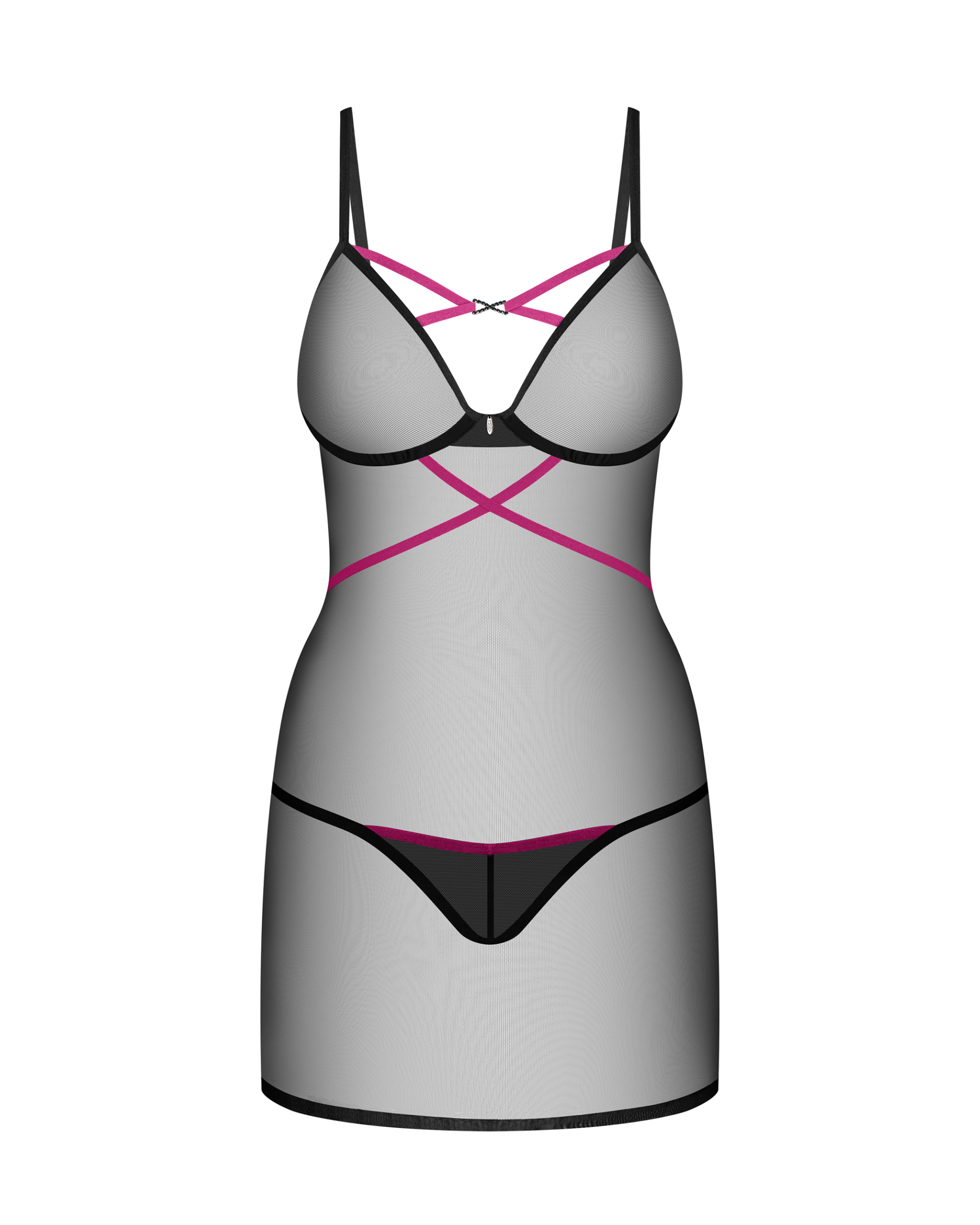 Black Transparent Lace Chemise