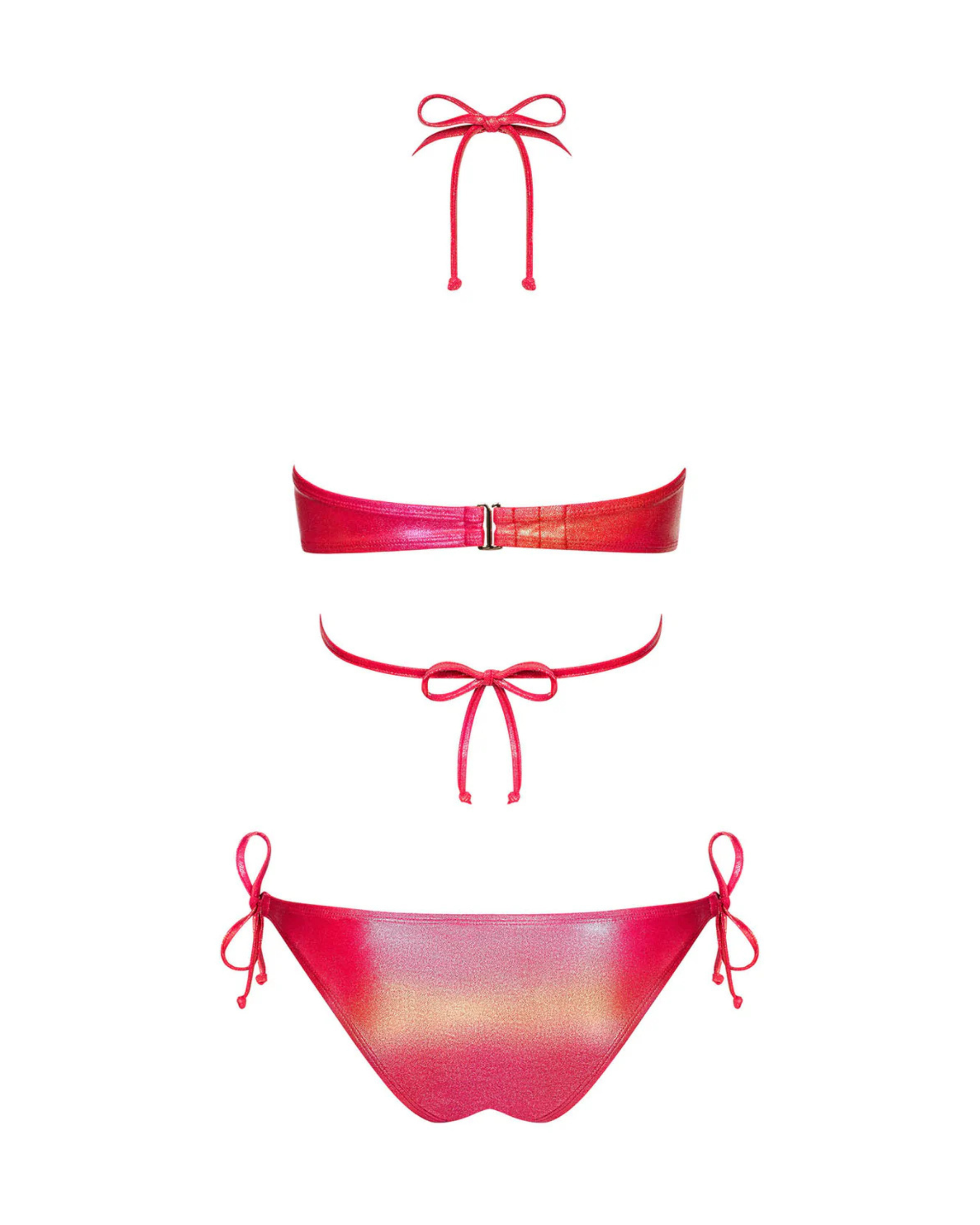 Coral Shimmer Tied Bikini
