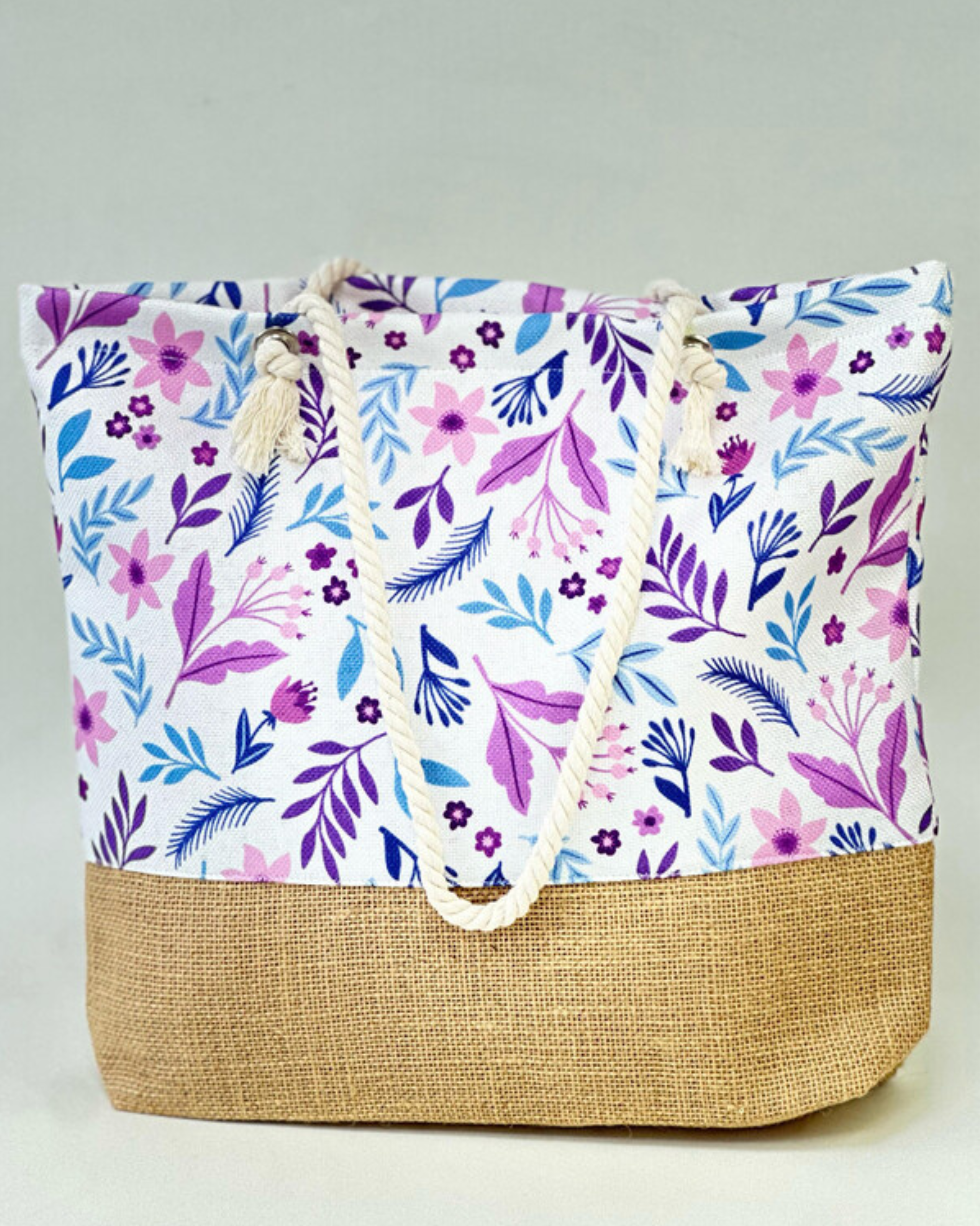 Floral Print Beach Bag