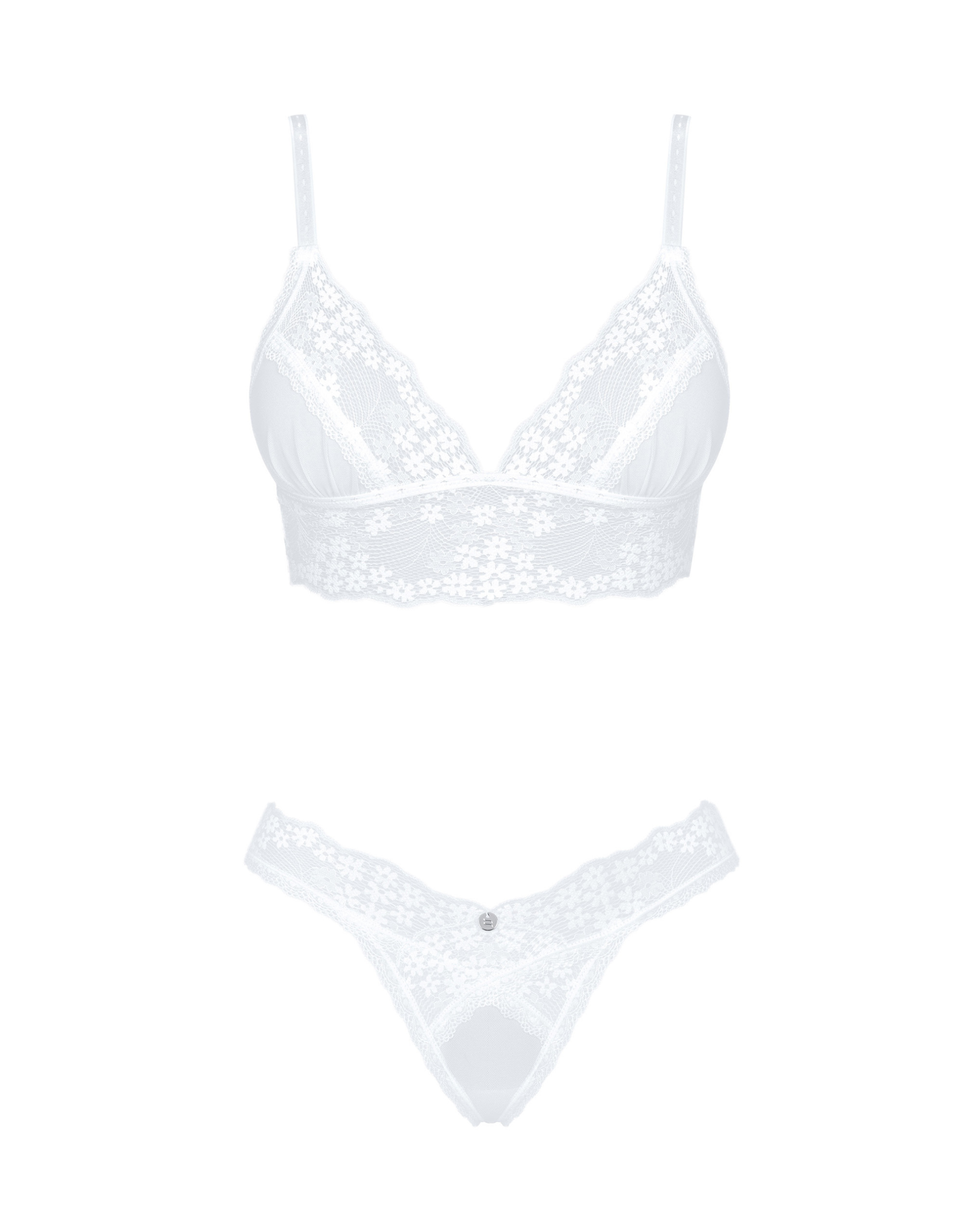 White Floral Bra Set