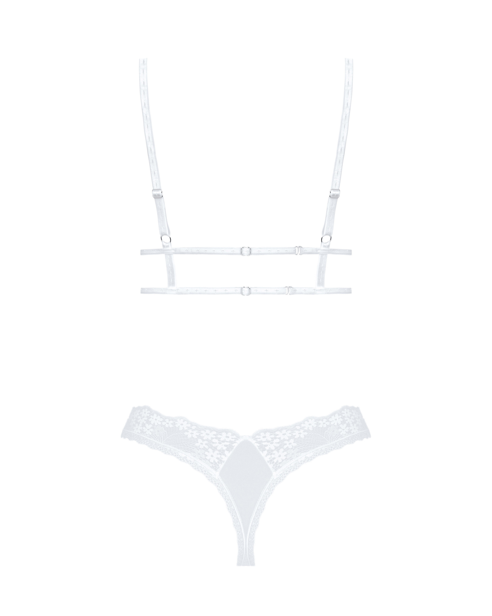 White Floral Bra Set