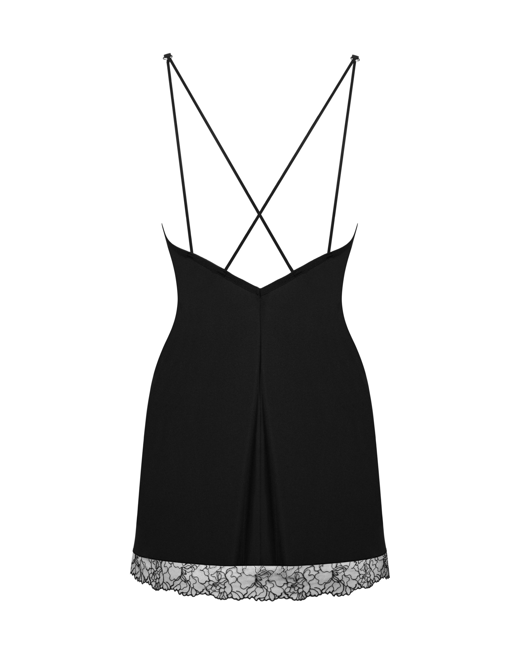 Black Floral Tulle Chemise