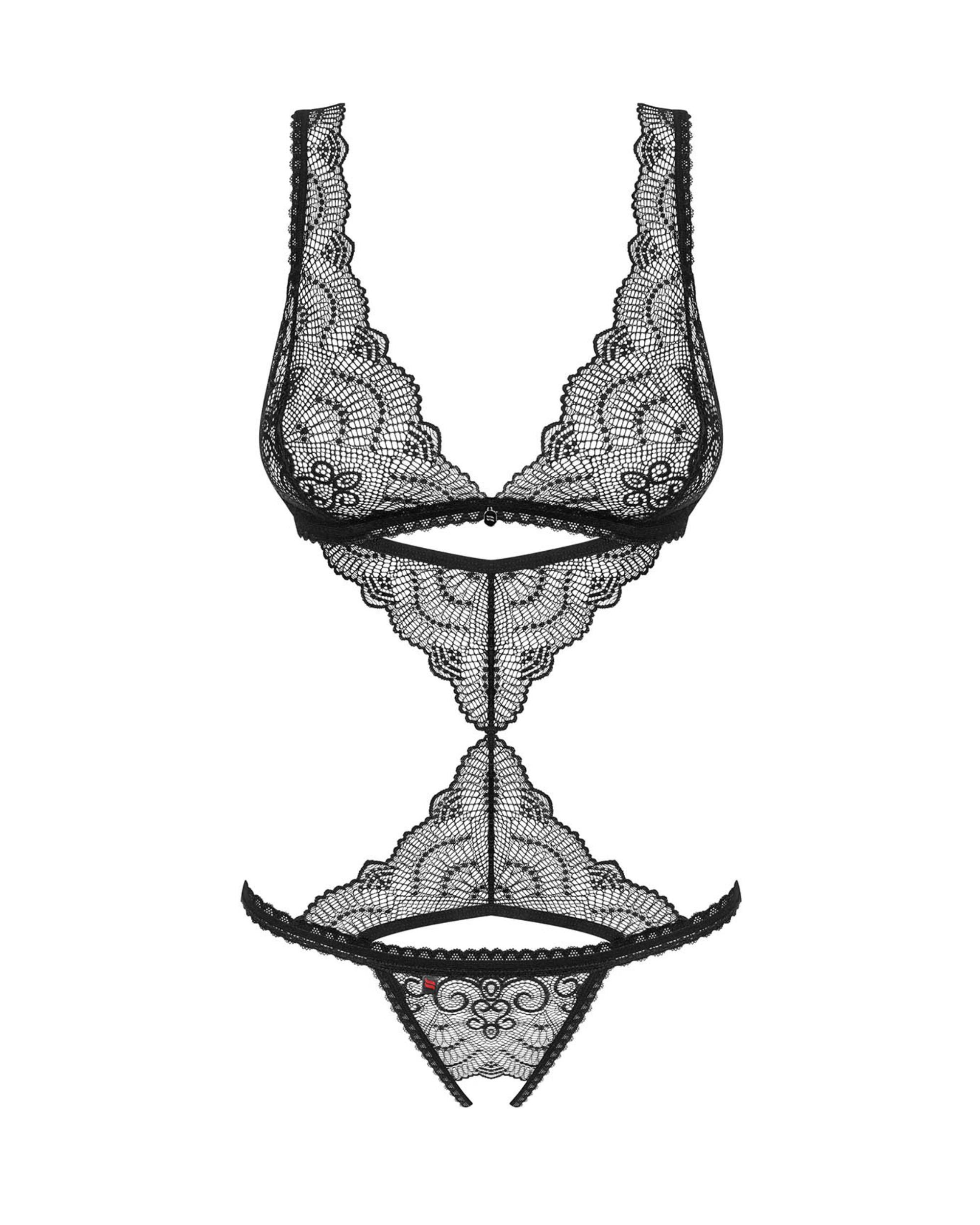 Black Floral Lace Bodysuit