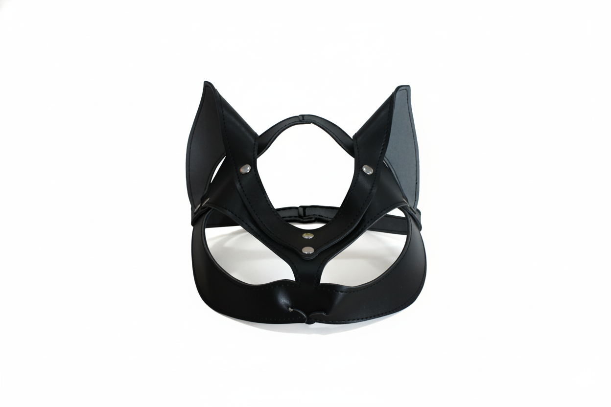 Faux Leather Cat Mask