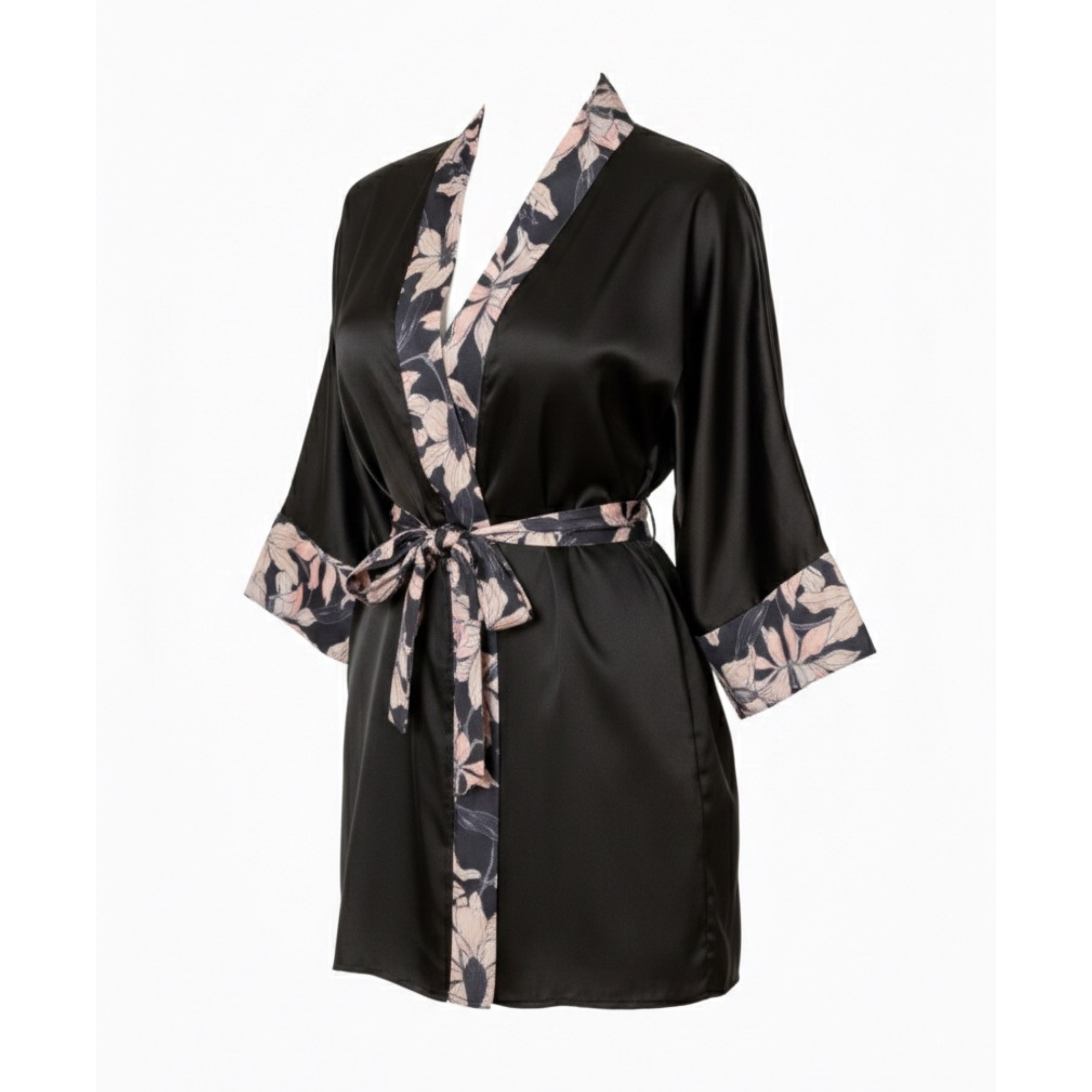 Satin Black Housecoat