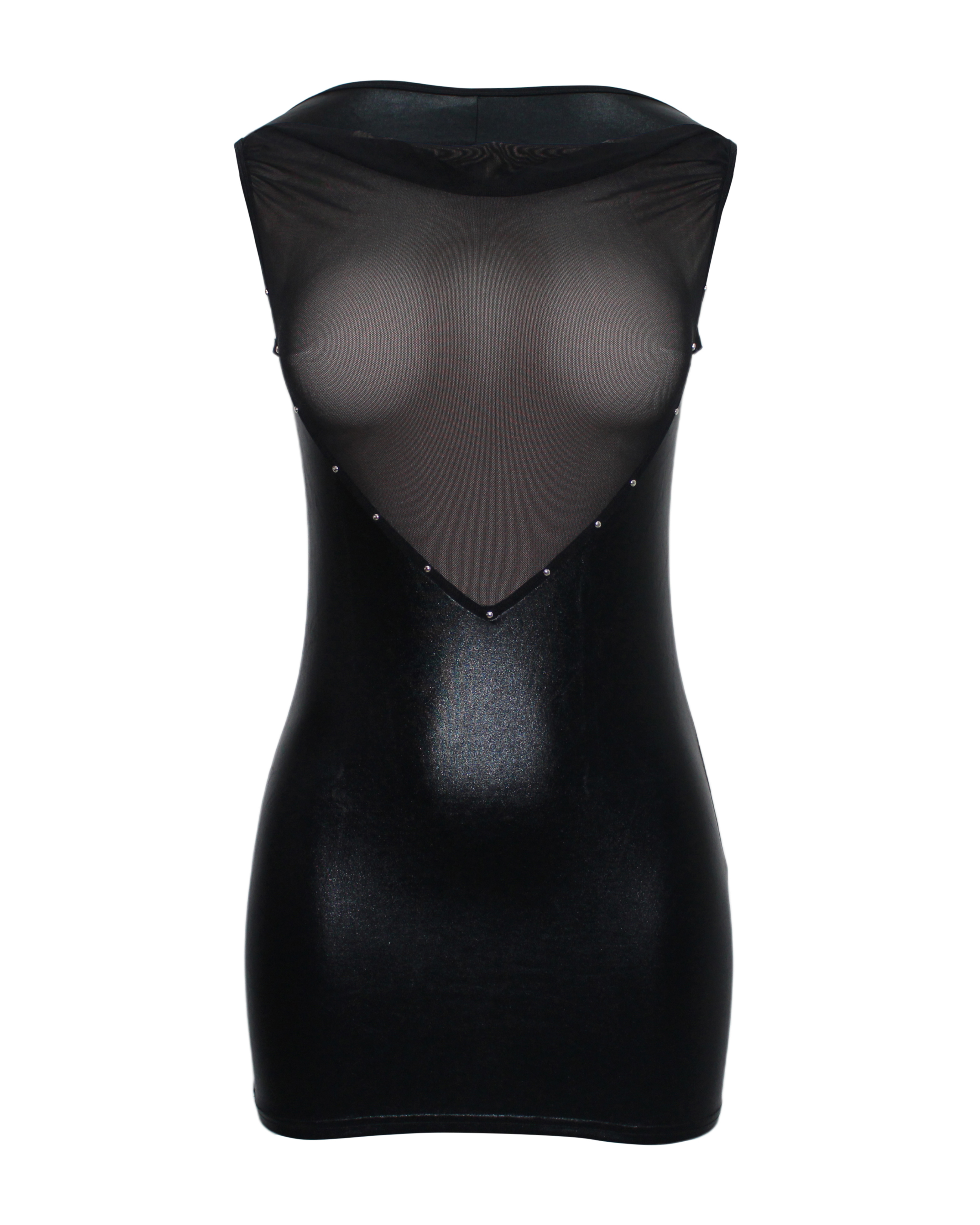 Glossy-Look Mini Dress