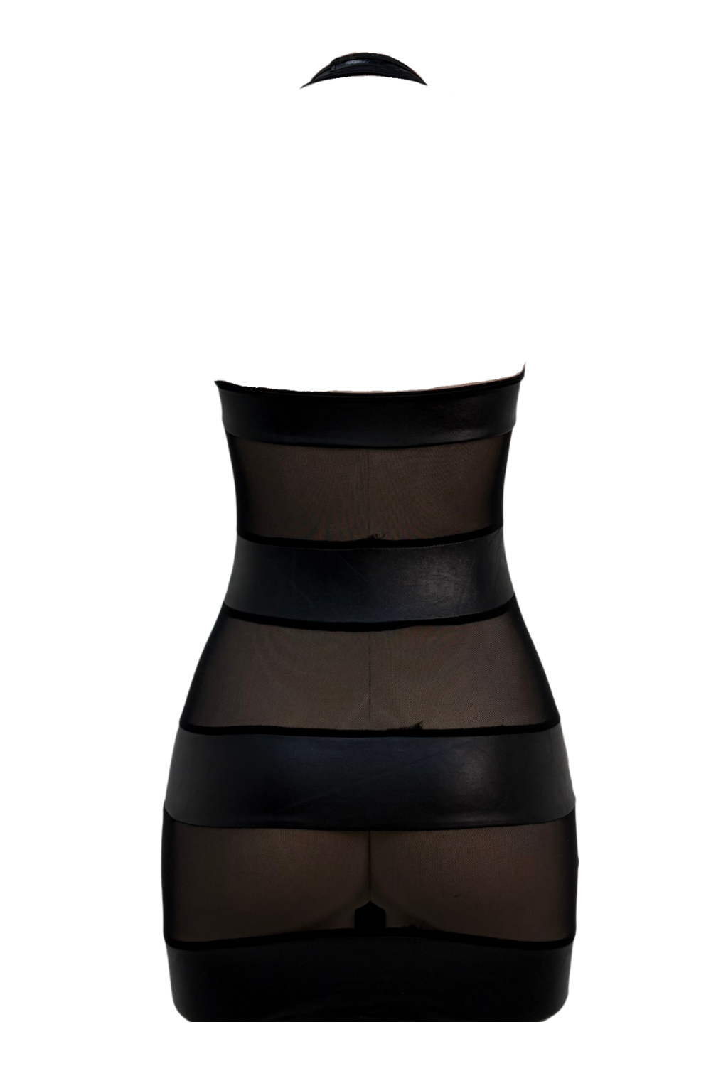 Siren Wet Look Halterneck Back Dress - Eiffel Boudoir