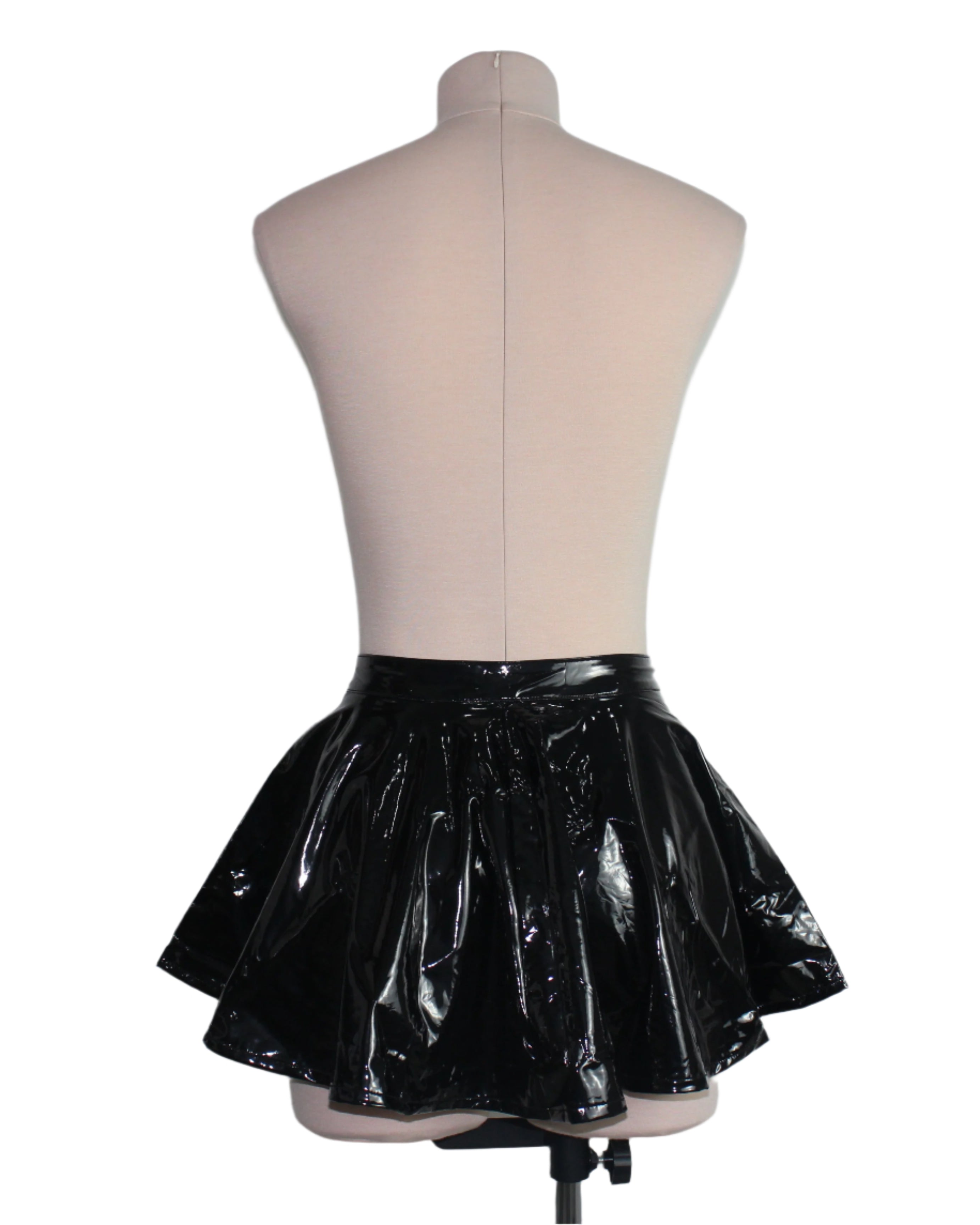 Siren PVC Zip-Up Mini Skater Skirt - Eiffel Boudoir