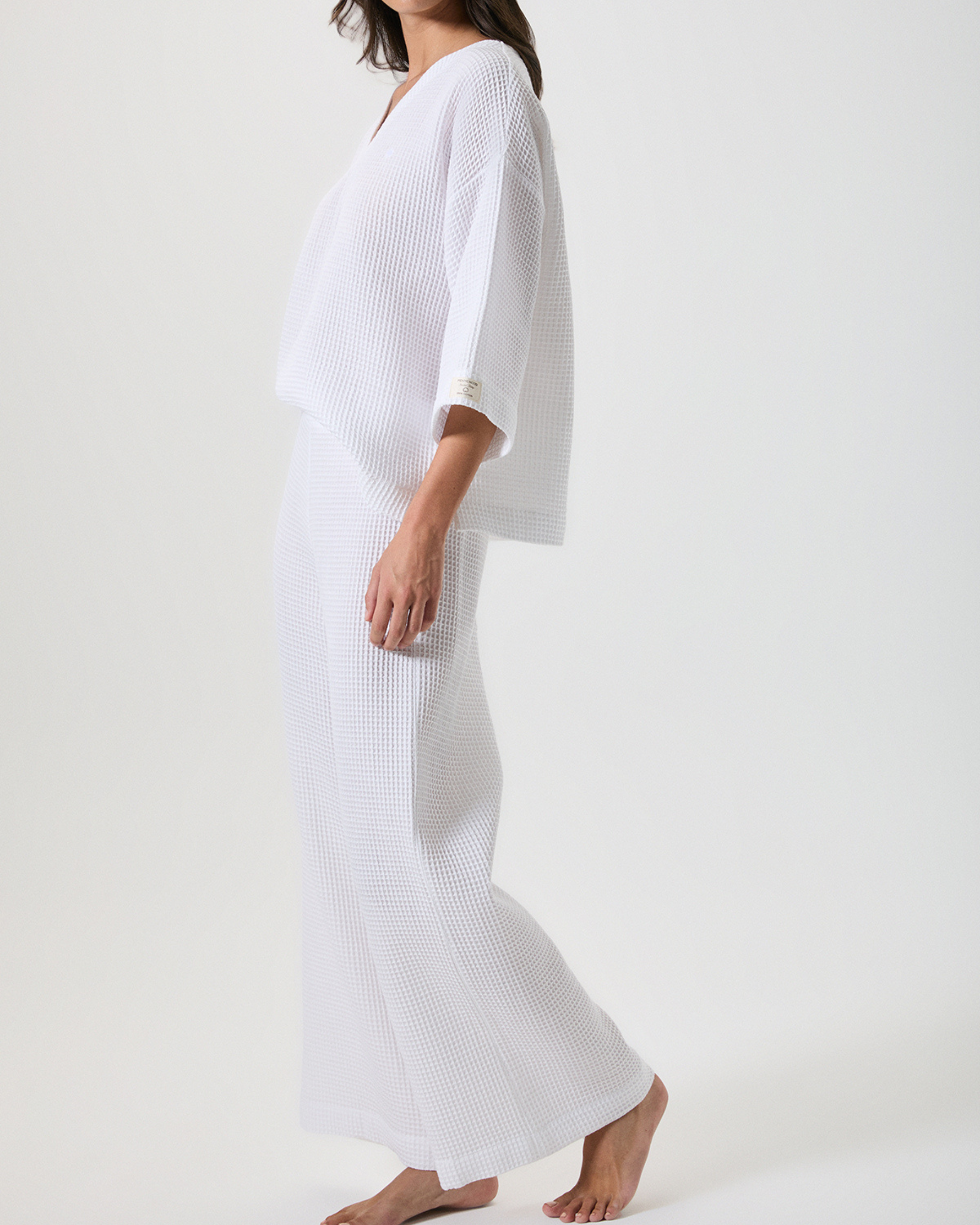 Cotton wide-leg pajama set