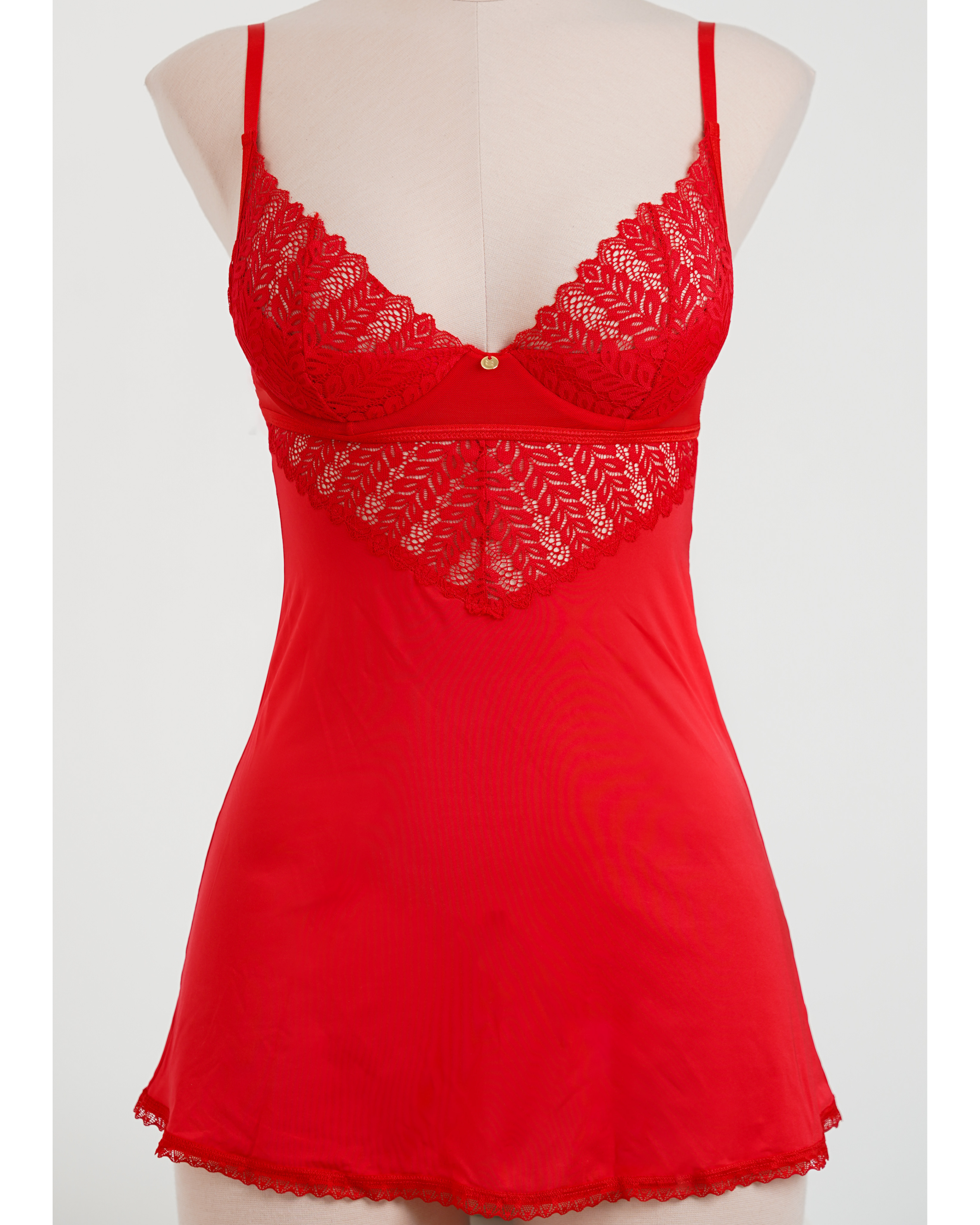 Red Lace Chemise & Thong