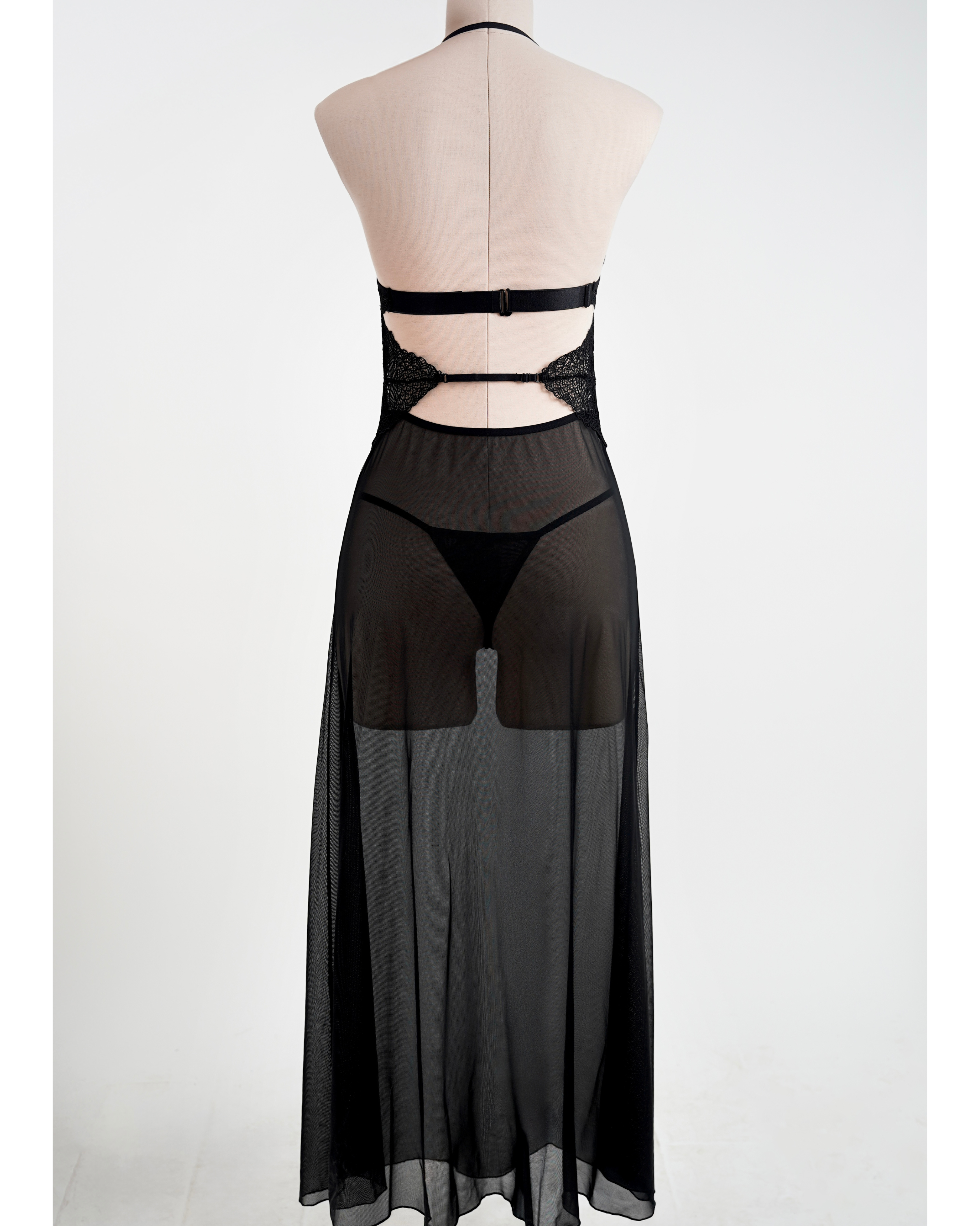 Black Long Lace Chemise