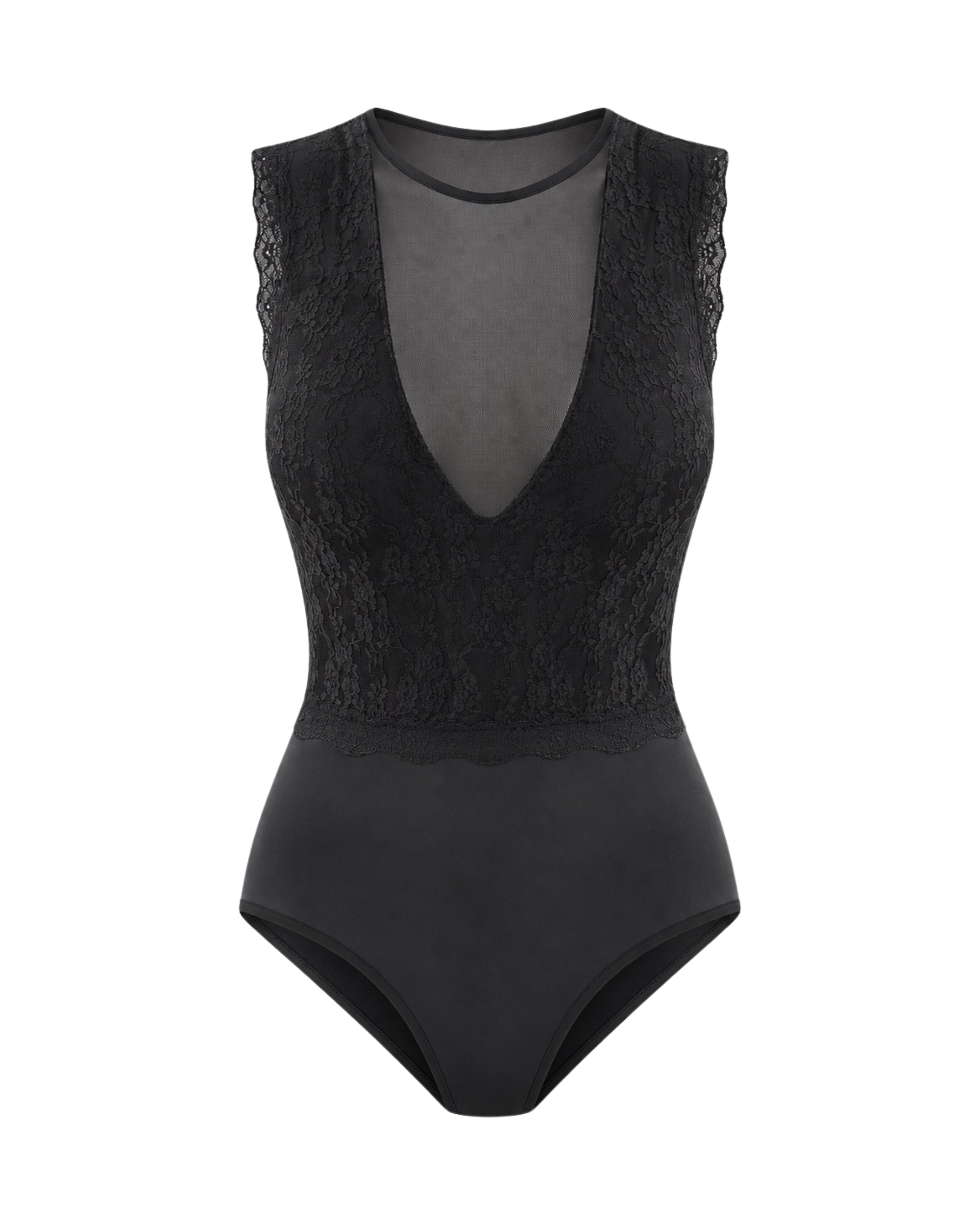 Black Lace Contour Bodysuit