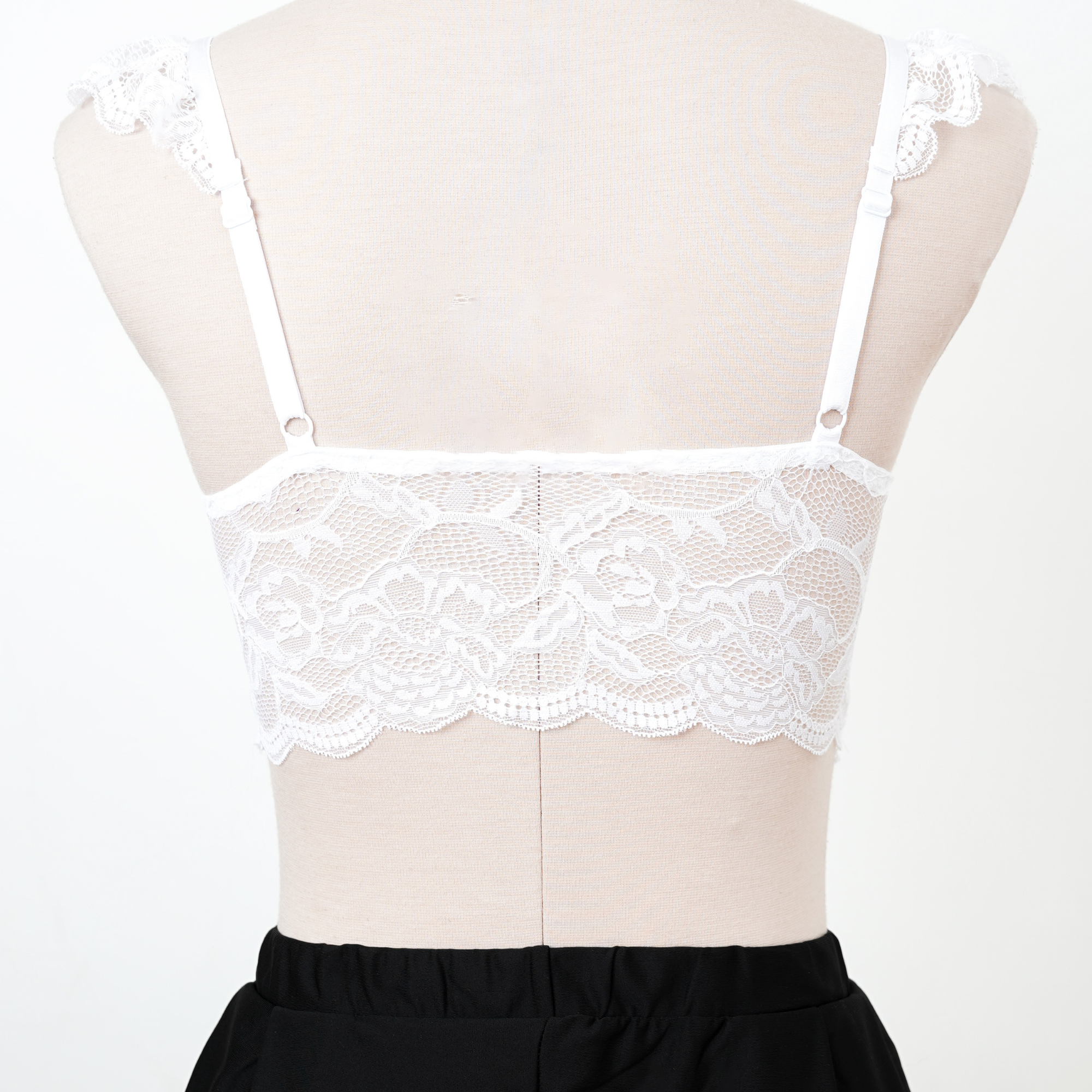 White Stretch Knit Crop Set