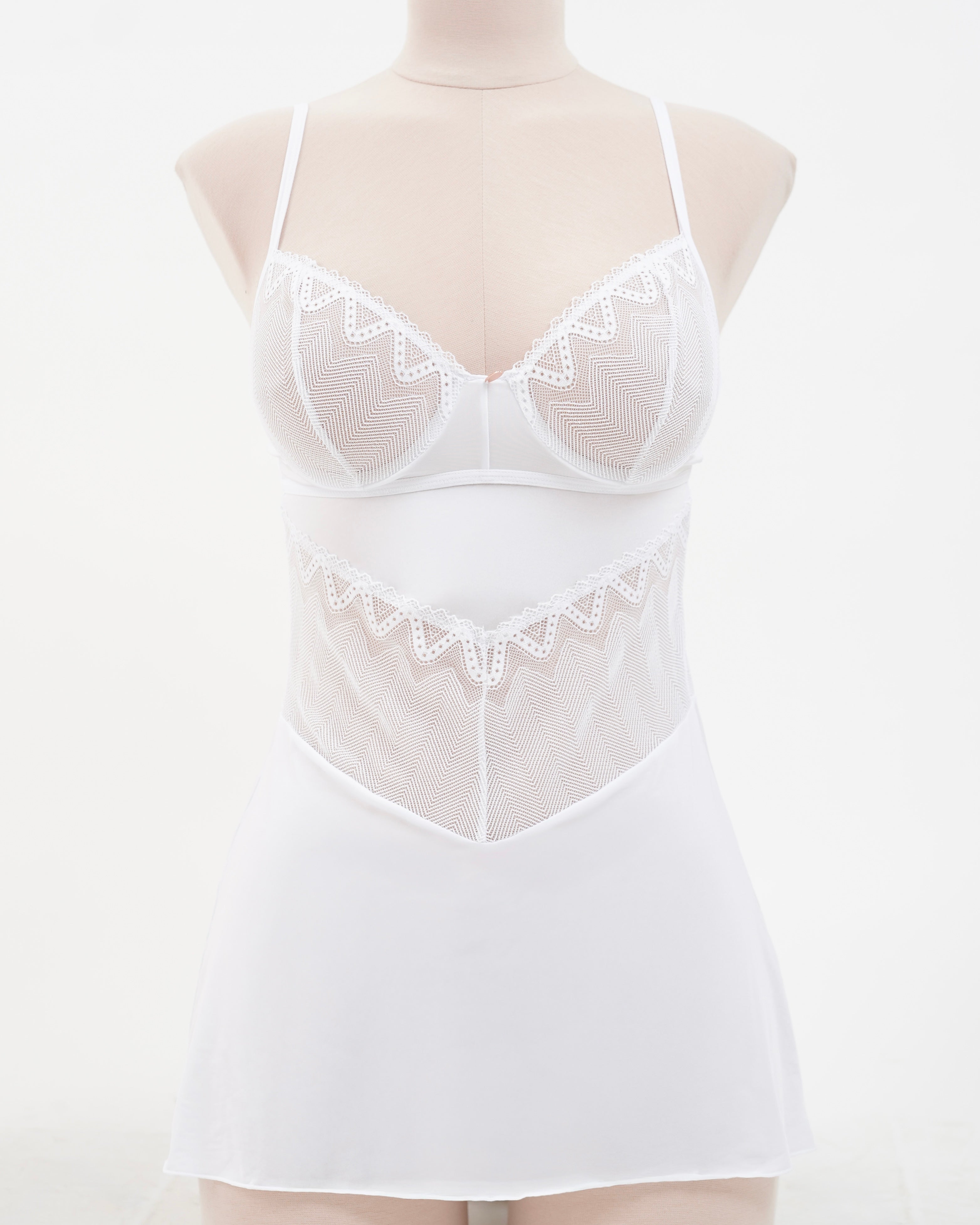 White Chemise & Thong Set