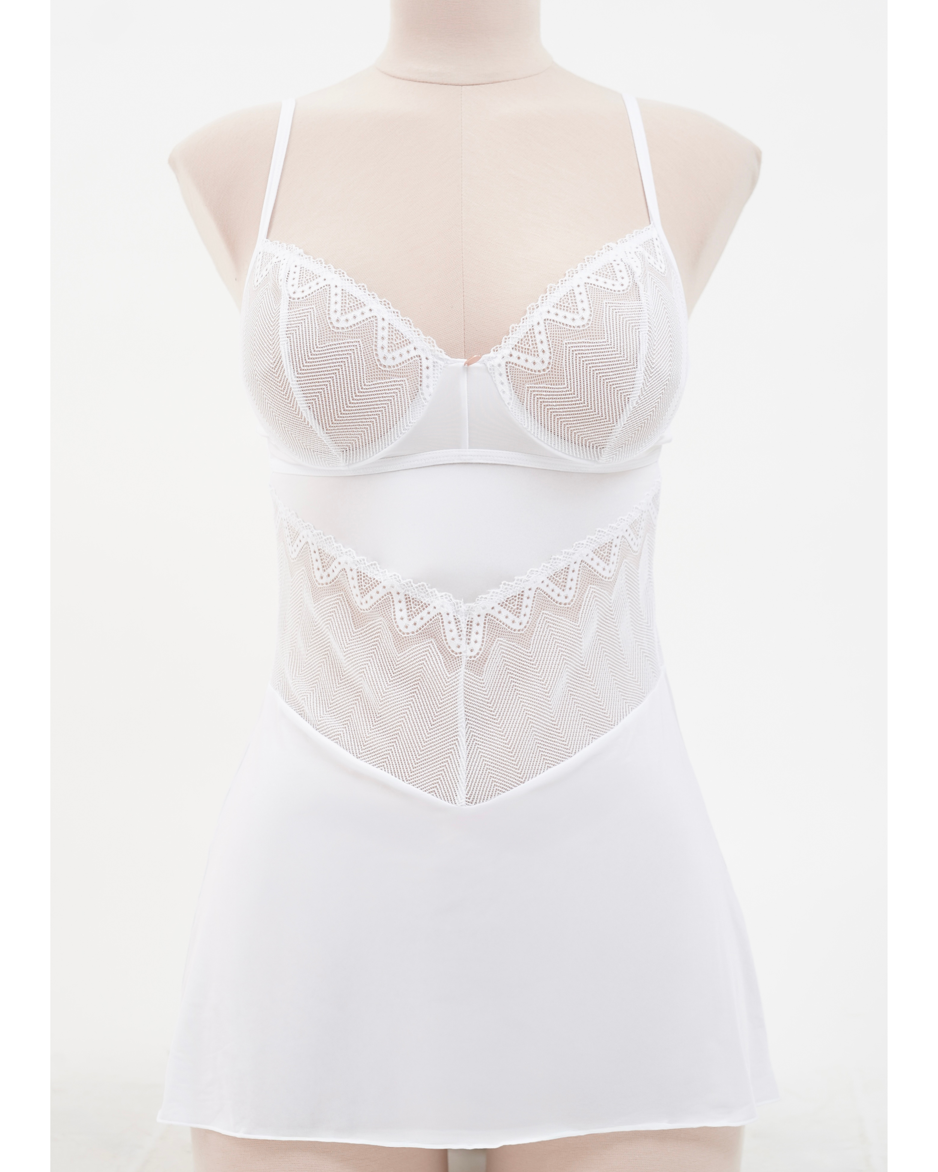 White Chemise & Thong Set