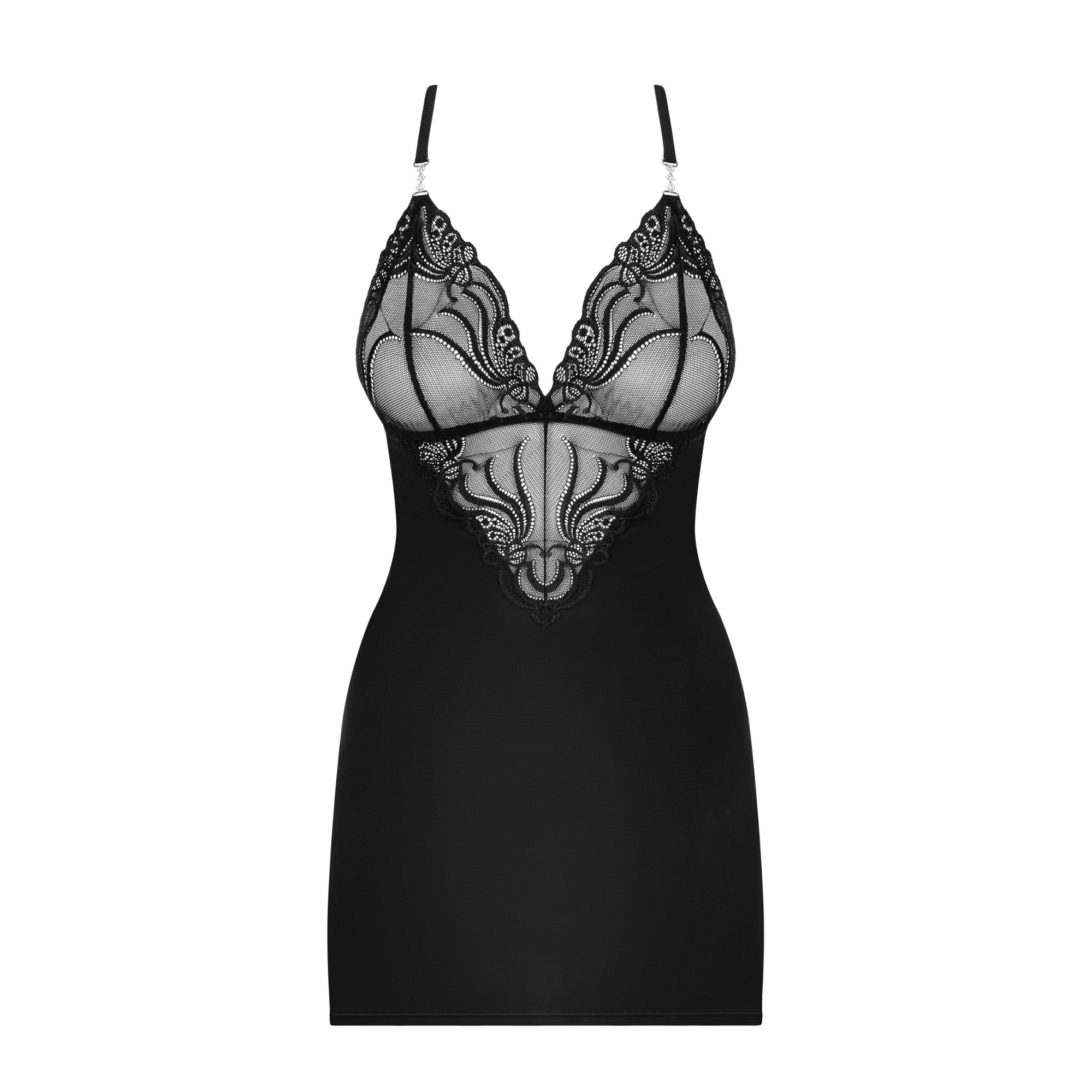 قميص نوم بتفاصيل دانتيل أنثوية – موديل 828