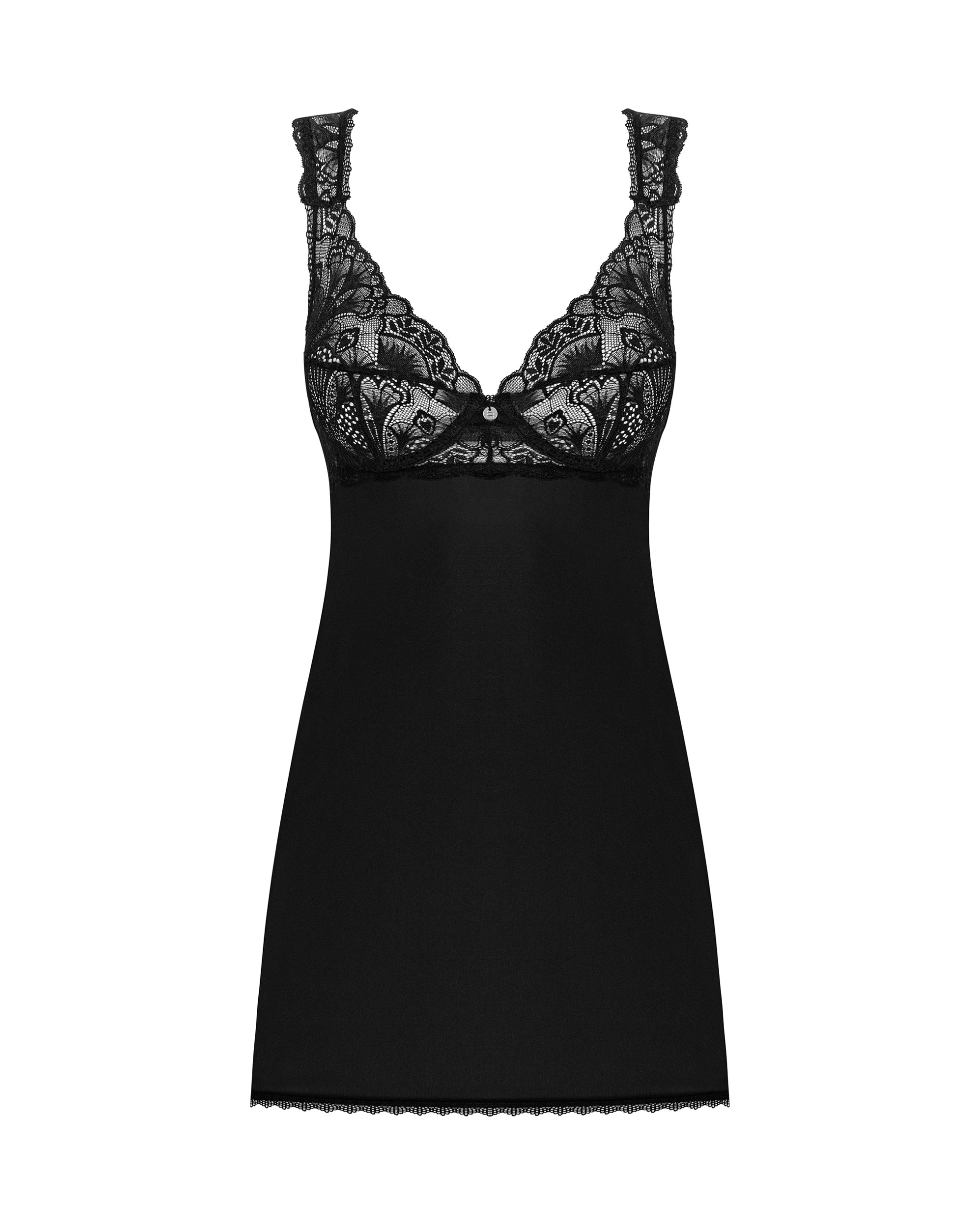 Black Lace Floral Babydoll