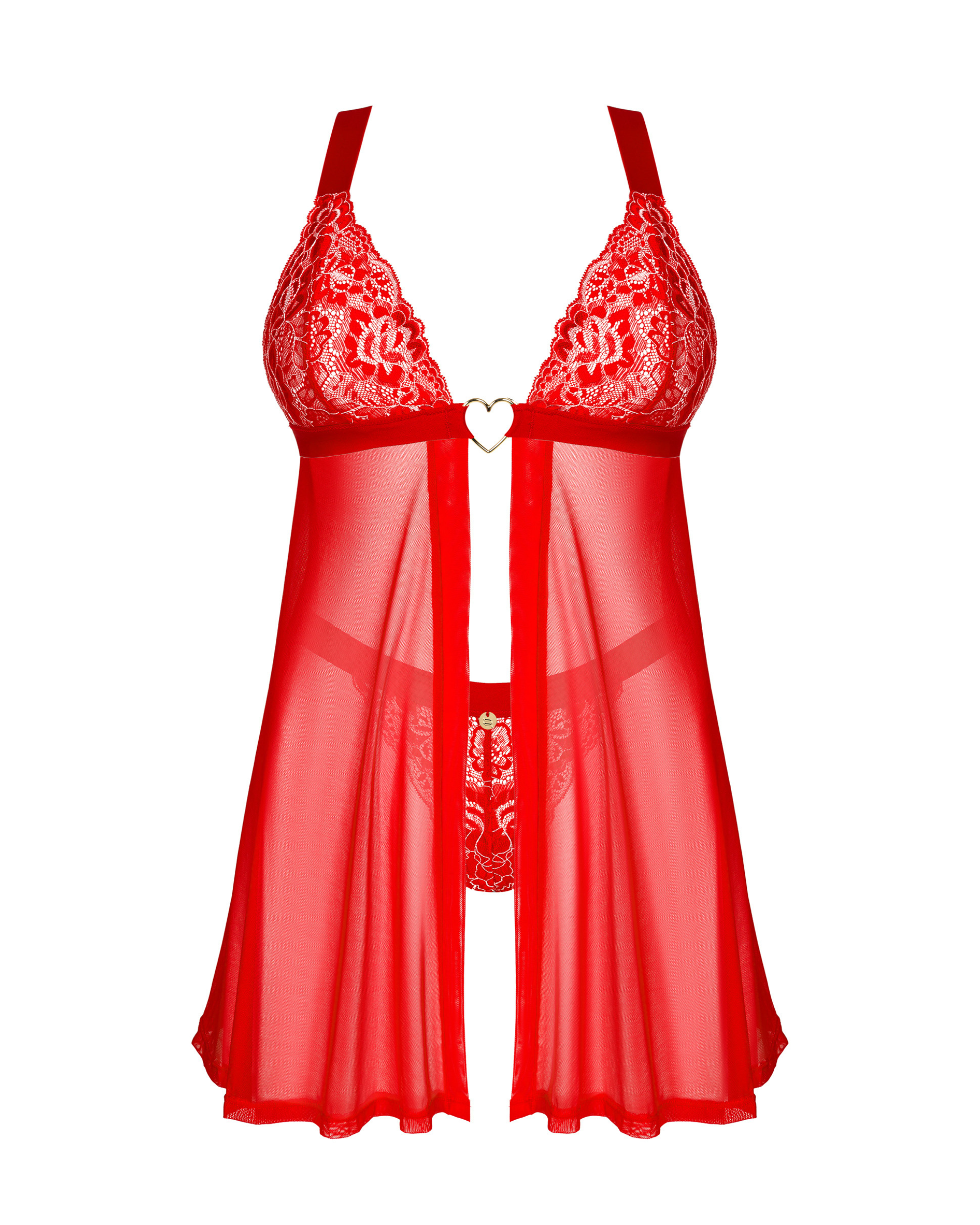 Red Lace Heart Babydoll