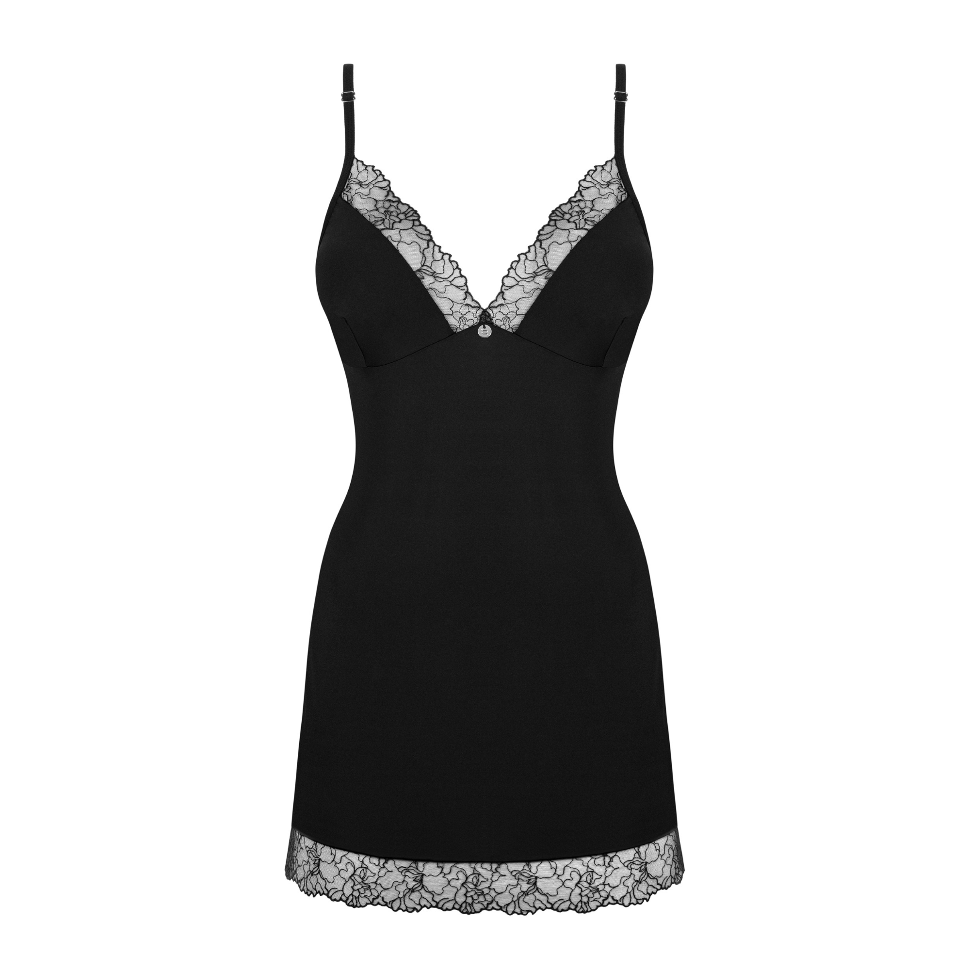 قميص نوم دانتيل مزخرف بأزهار ناعمة – Bella Rou