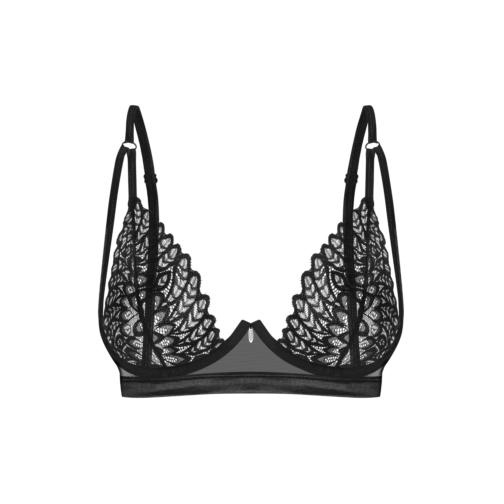 Black Floral Lace Bra