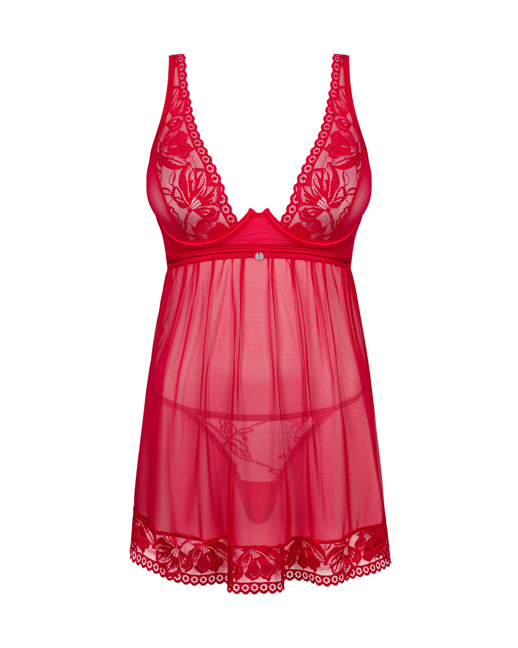 Red Lace Underwire Babydoll
