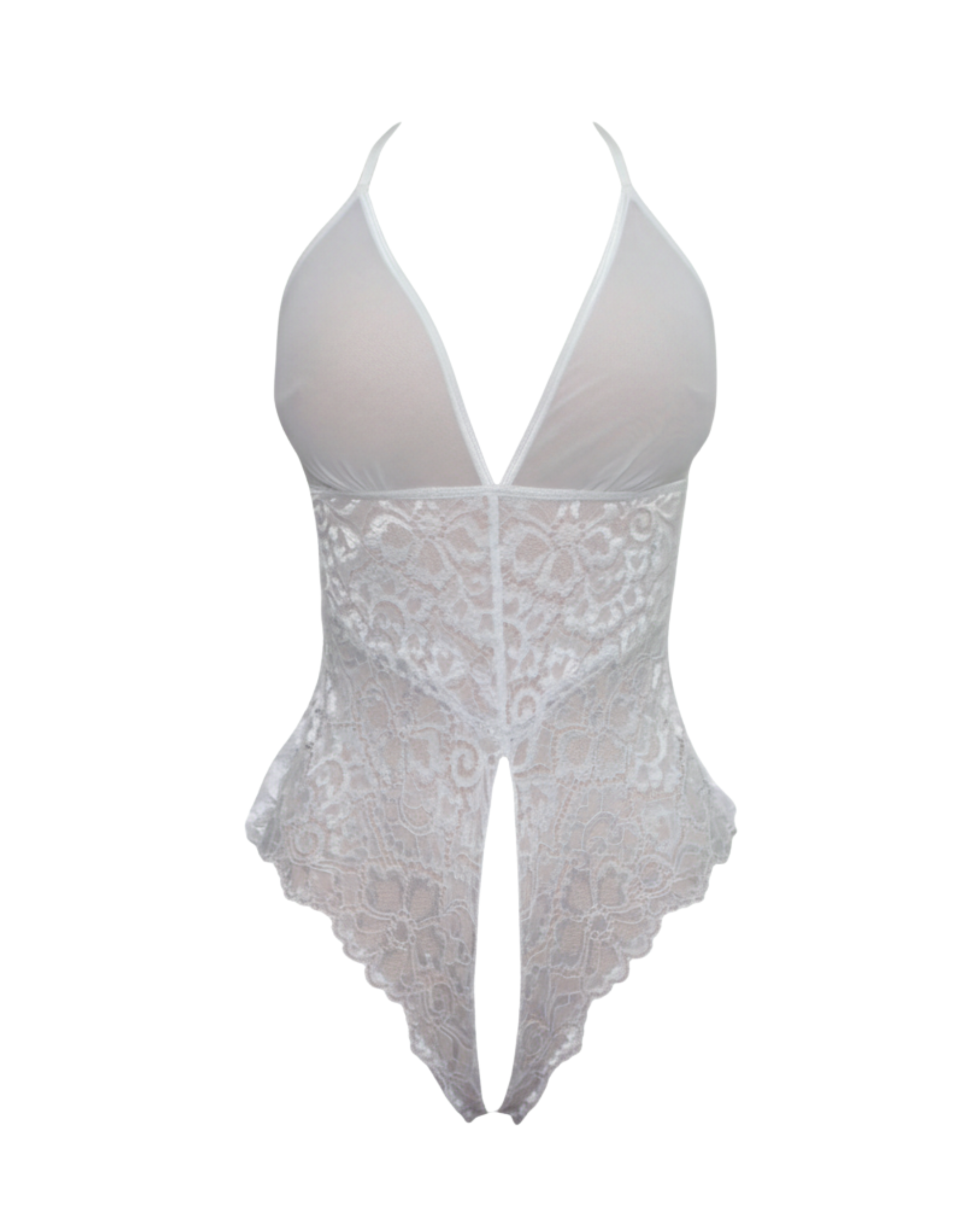 White Open Back Teddy