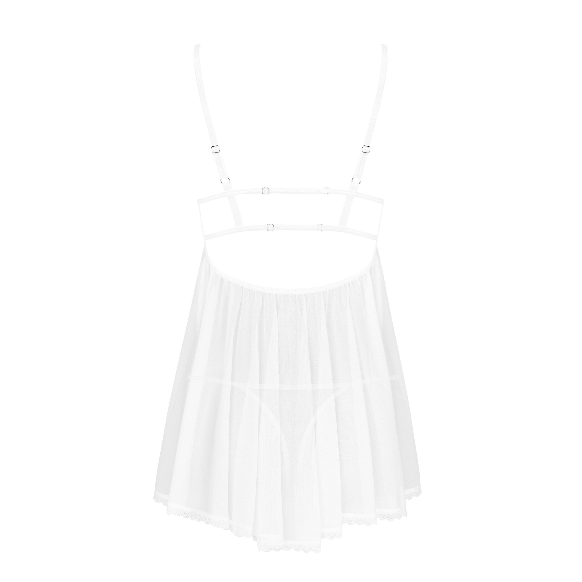 بيبي دول ابيض بتفاصيل دانتيل أنثوية - Heavenlly