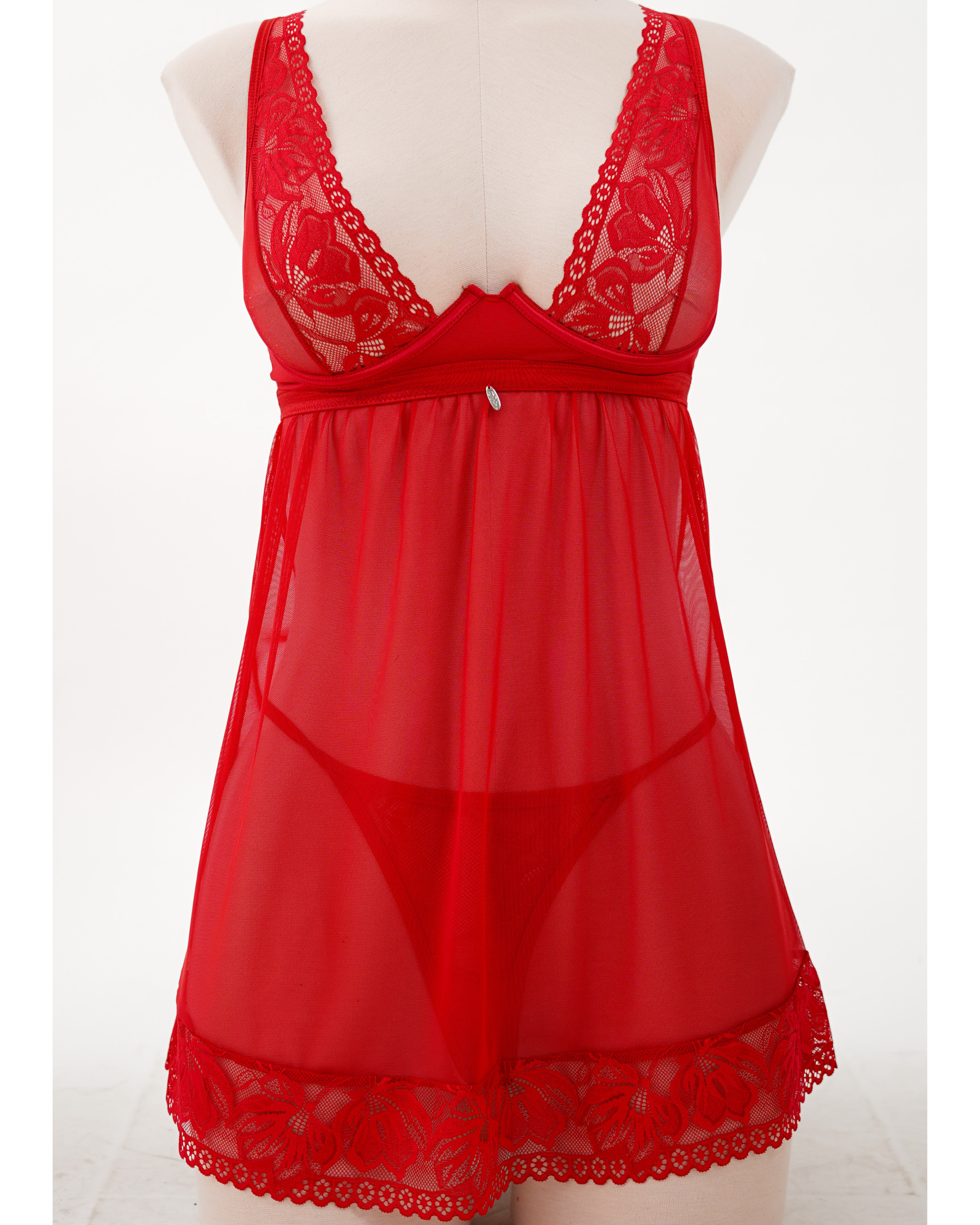 Red Lace Romantic Babydoll
