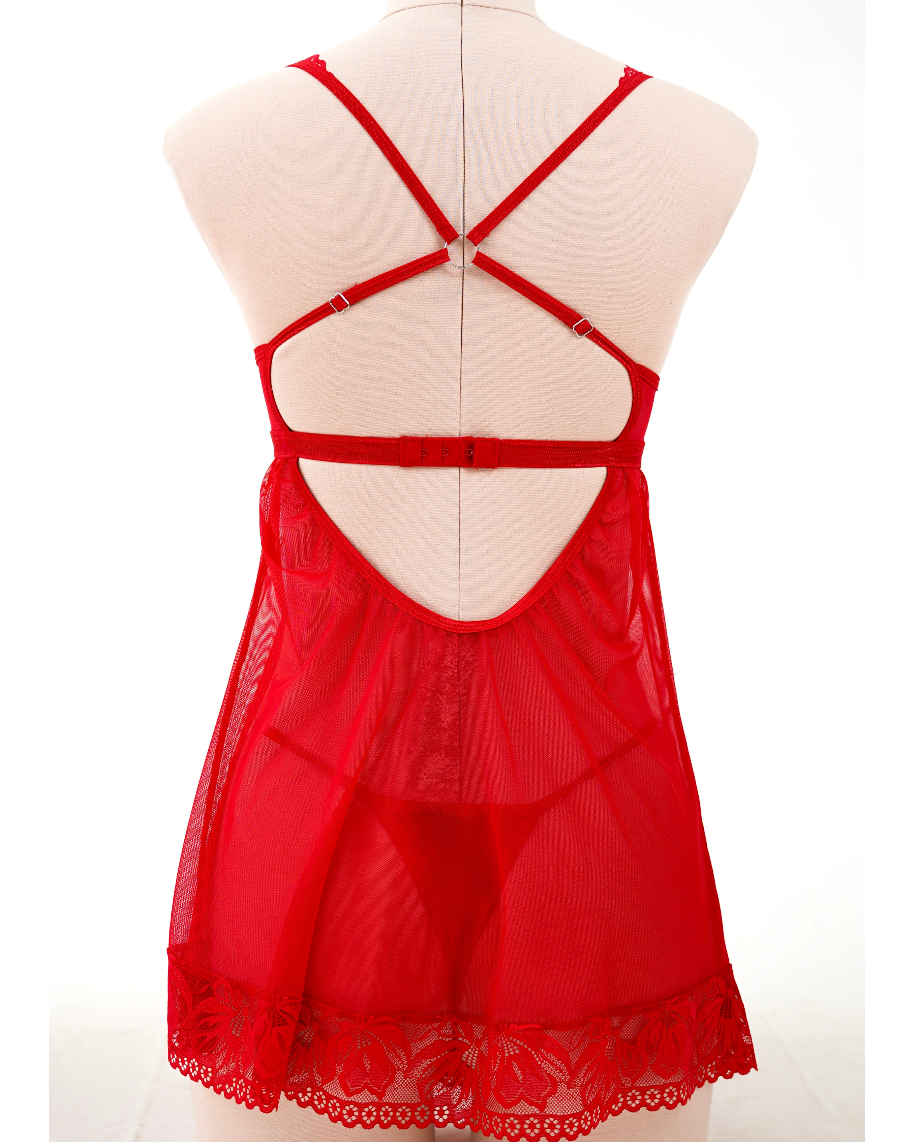 Red Lace Romantic Babydoll
