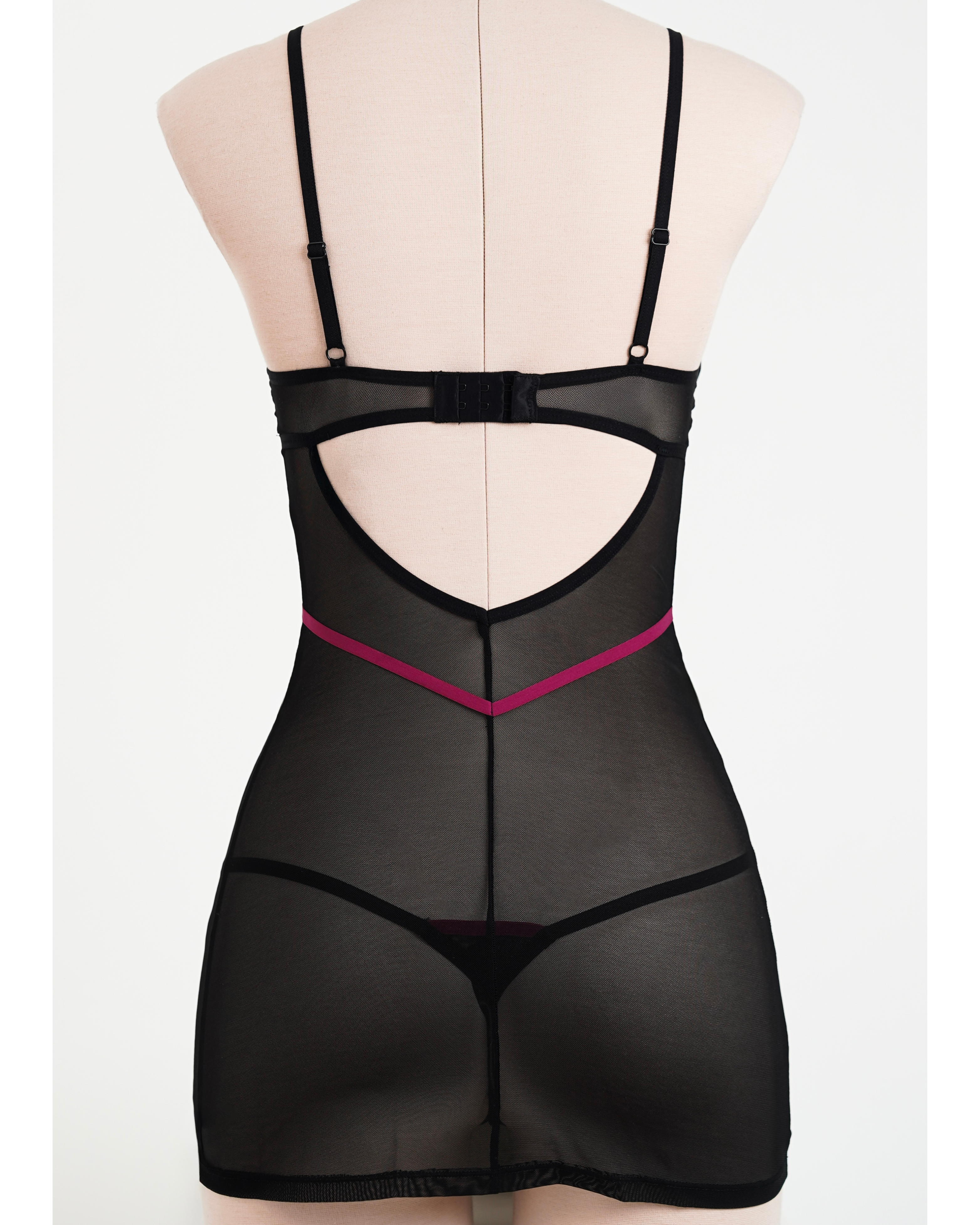 Black Sheer Chemise & Thong Set