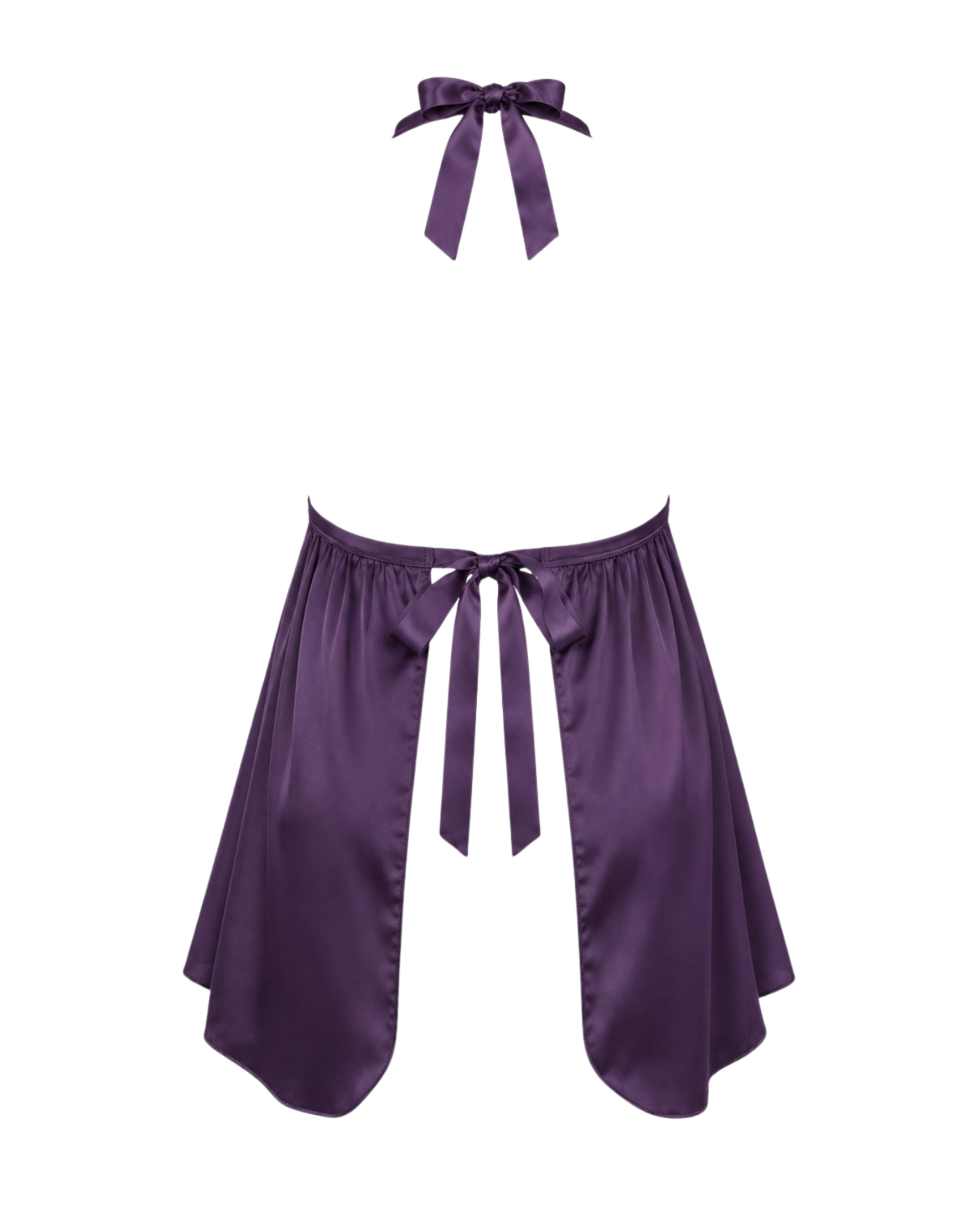 Purple Satin Halter Babydoll
