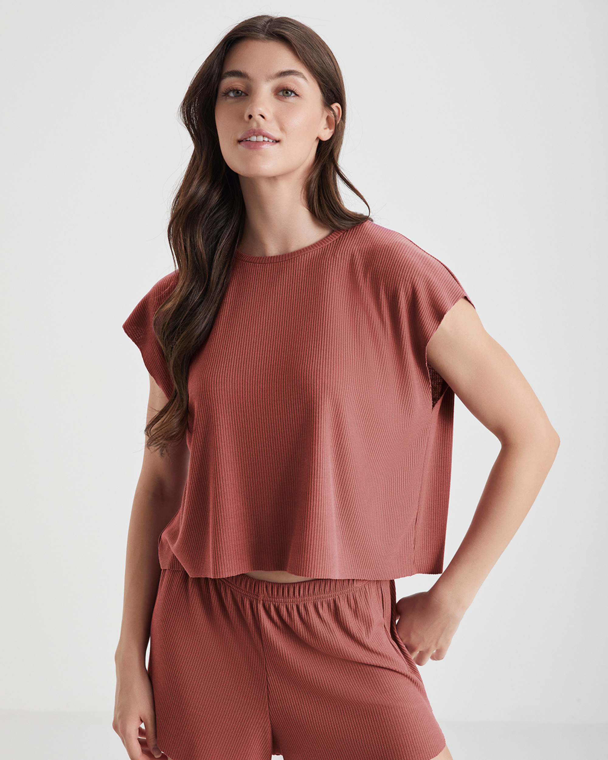 Ribbed Lounge Shorts Set