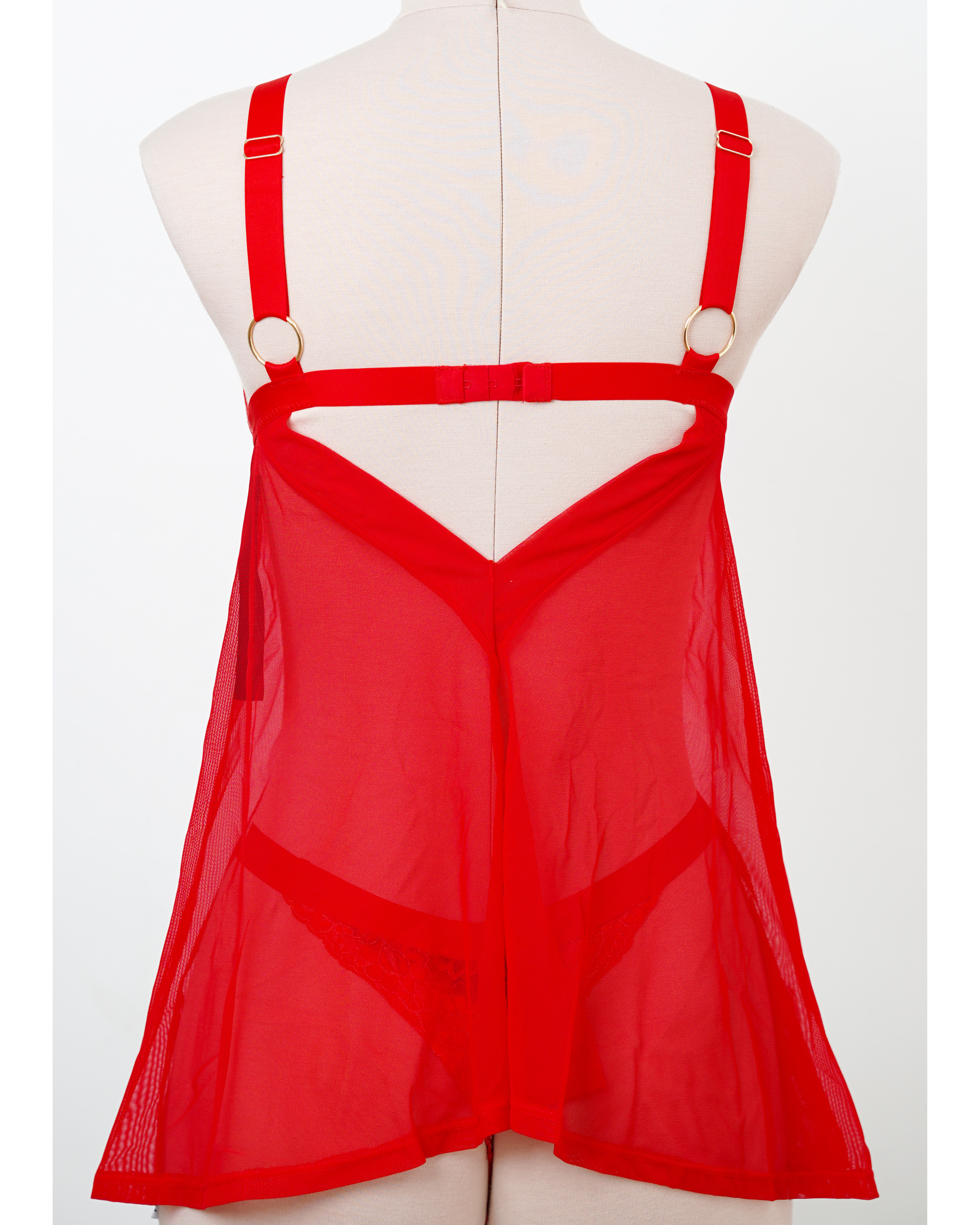 Red Lace Babydoll & Thong Set