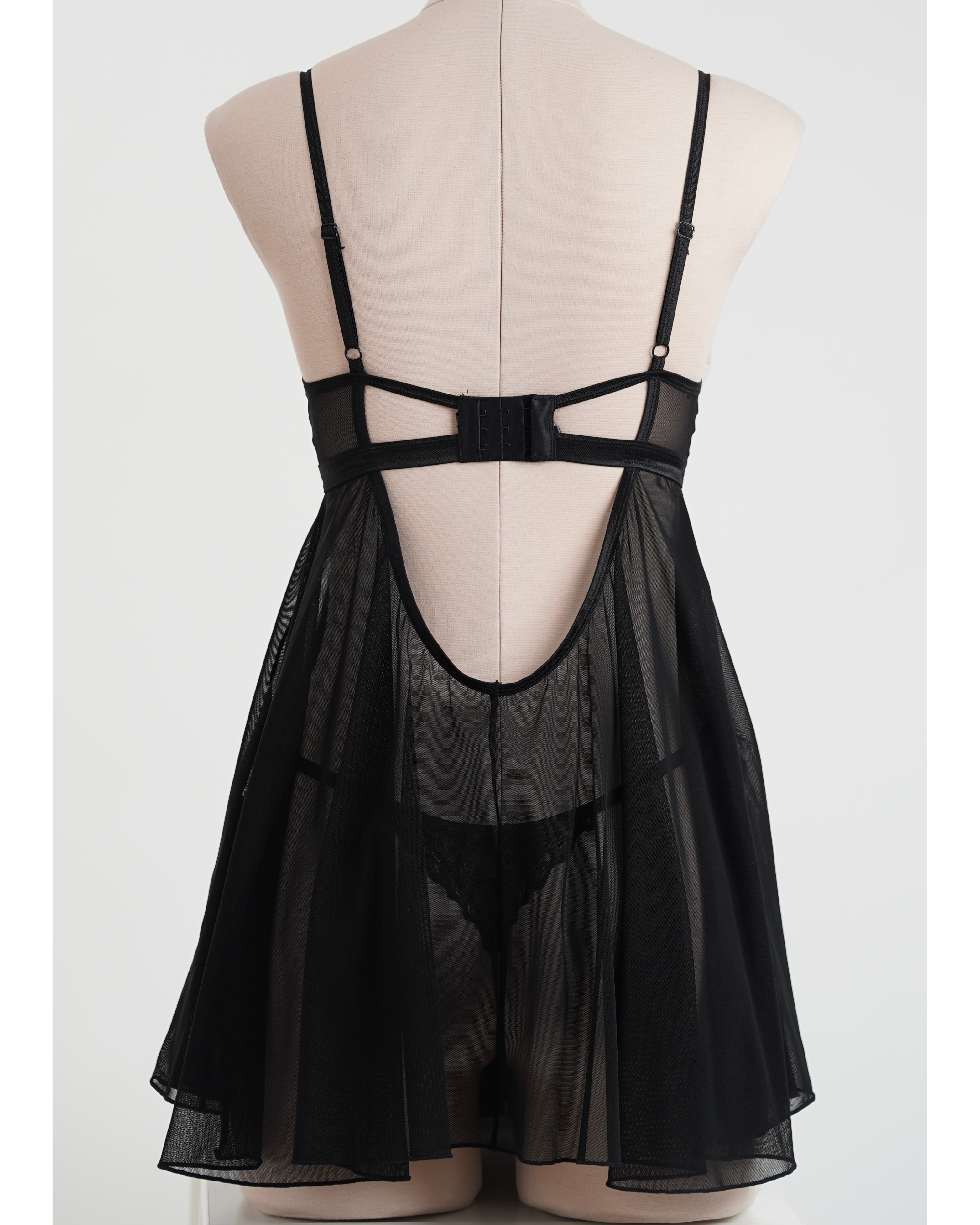 Black Sheer Lace Babydoll