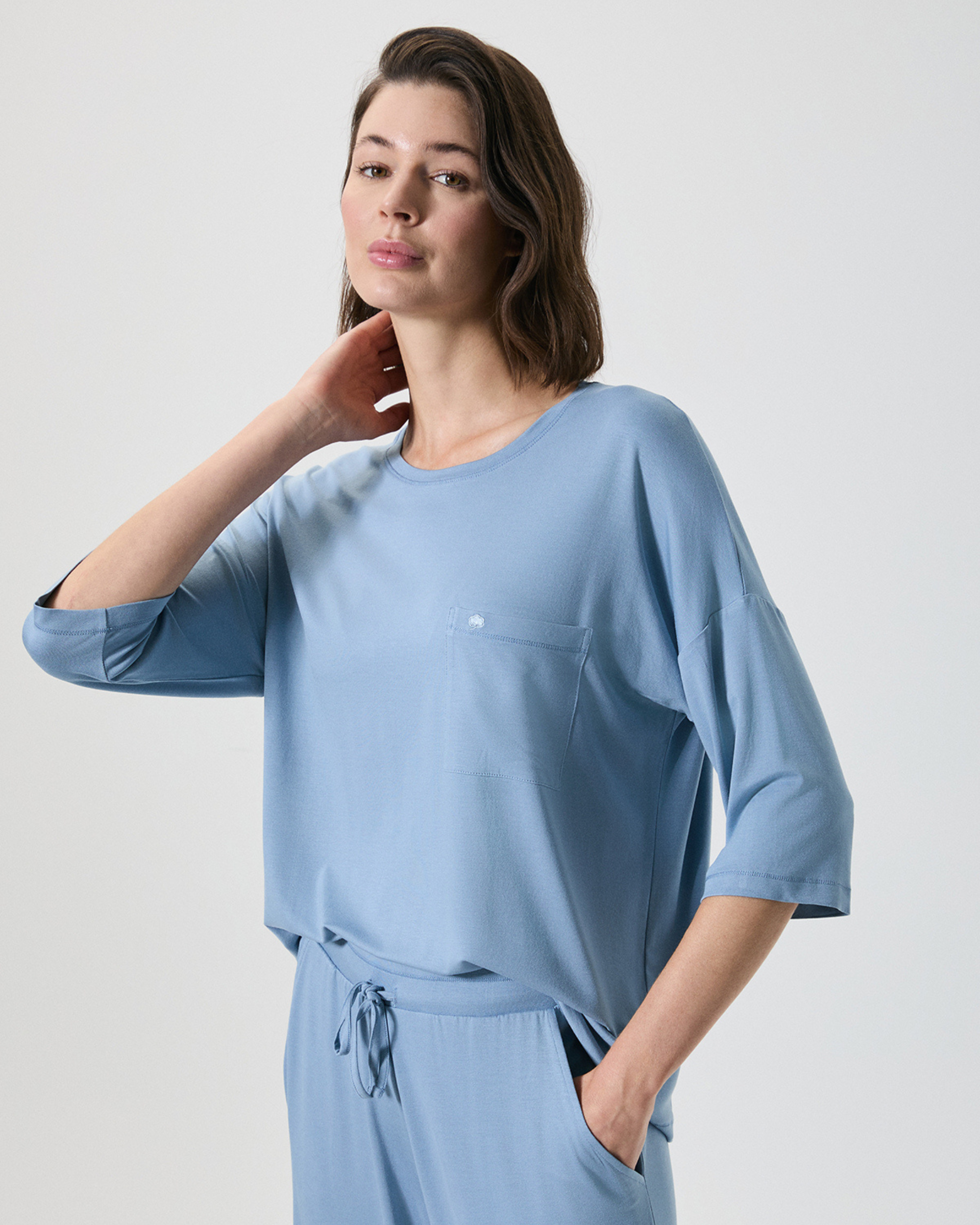 Viscose Wide-Leg Pajama Set