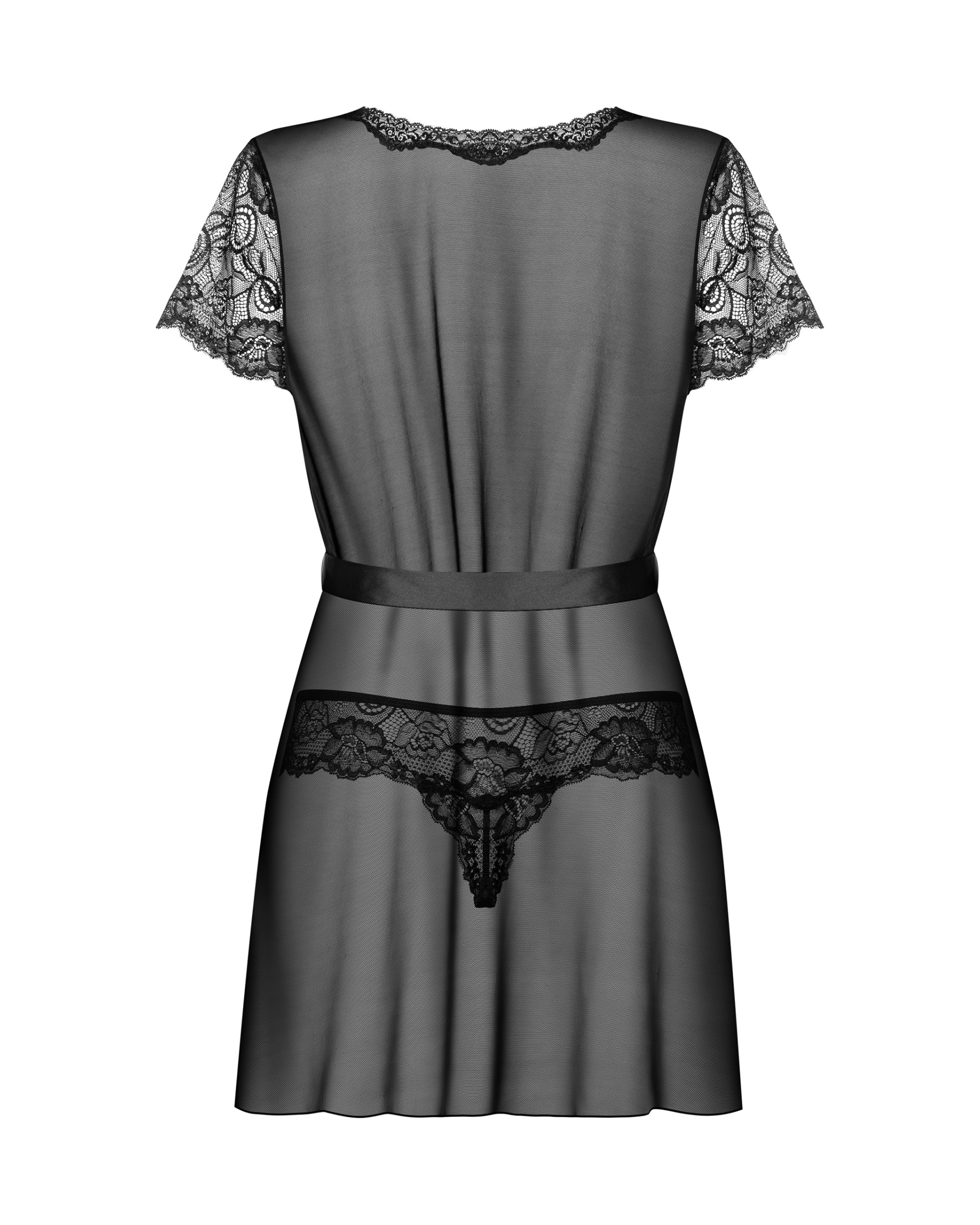 Black Floral Lace Peignoir
