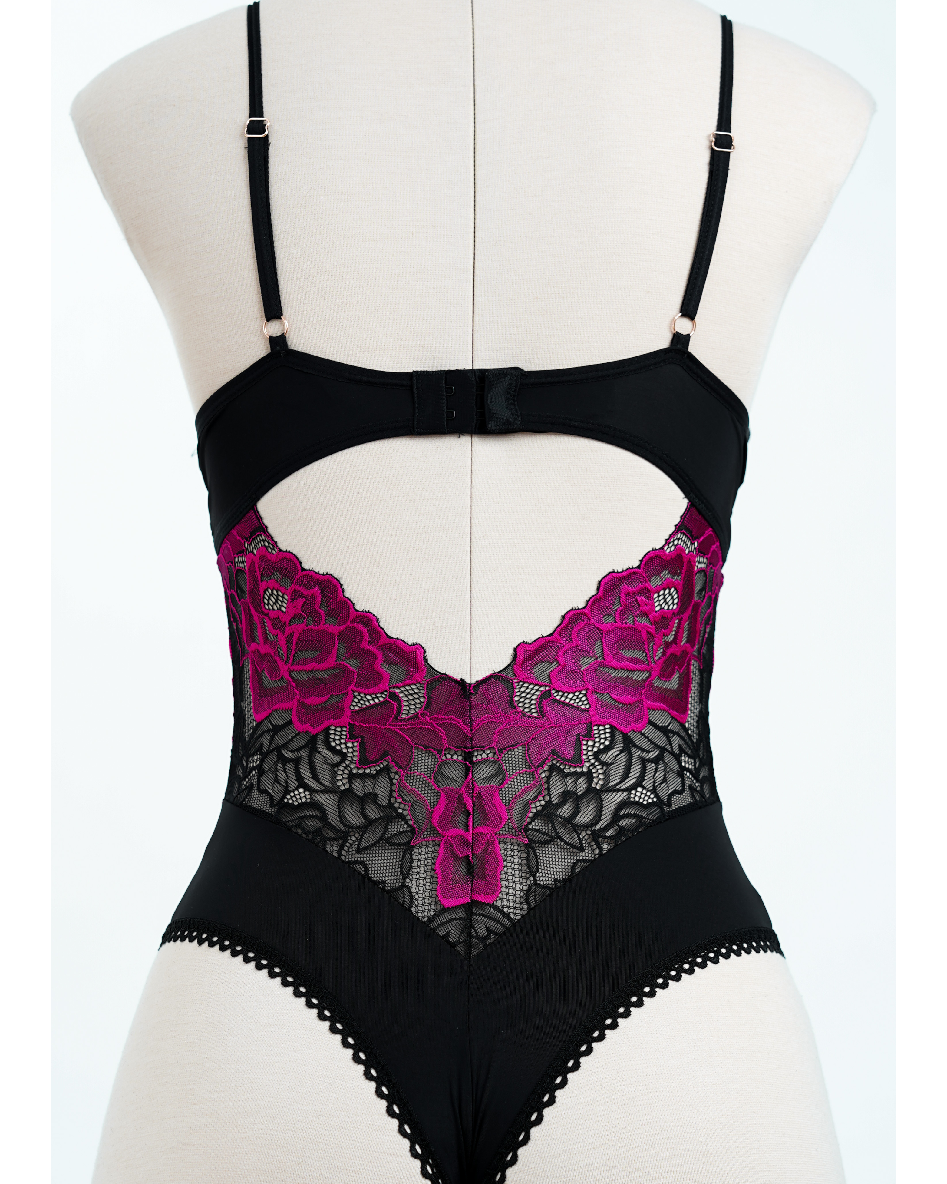 Lace Teddy with Rose Motif