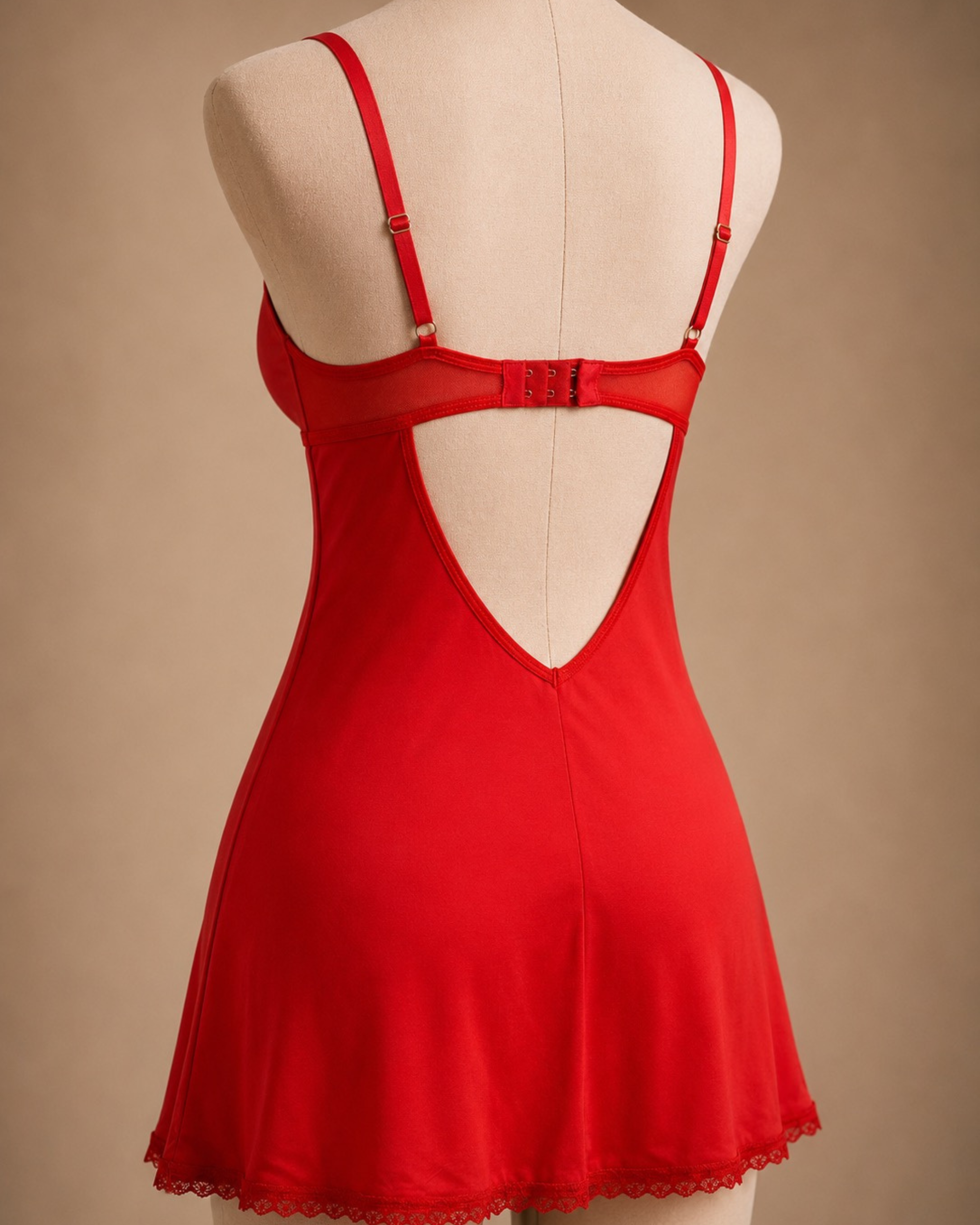 Red Underwire Chemise Set