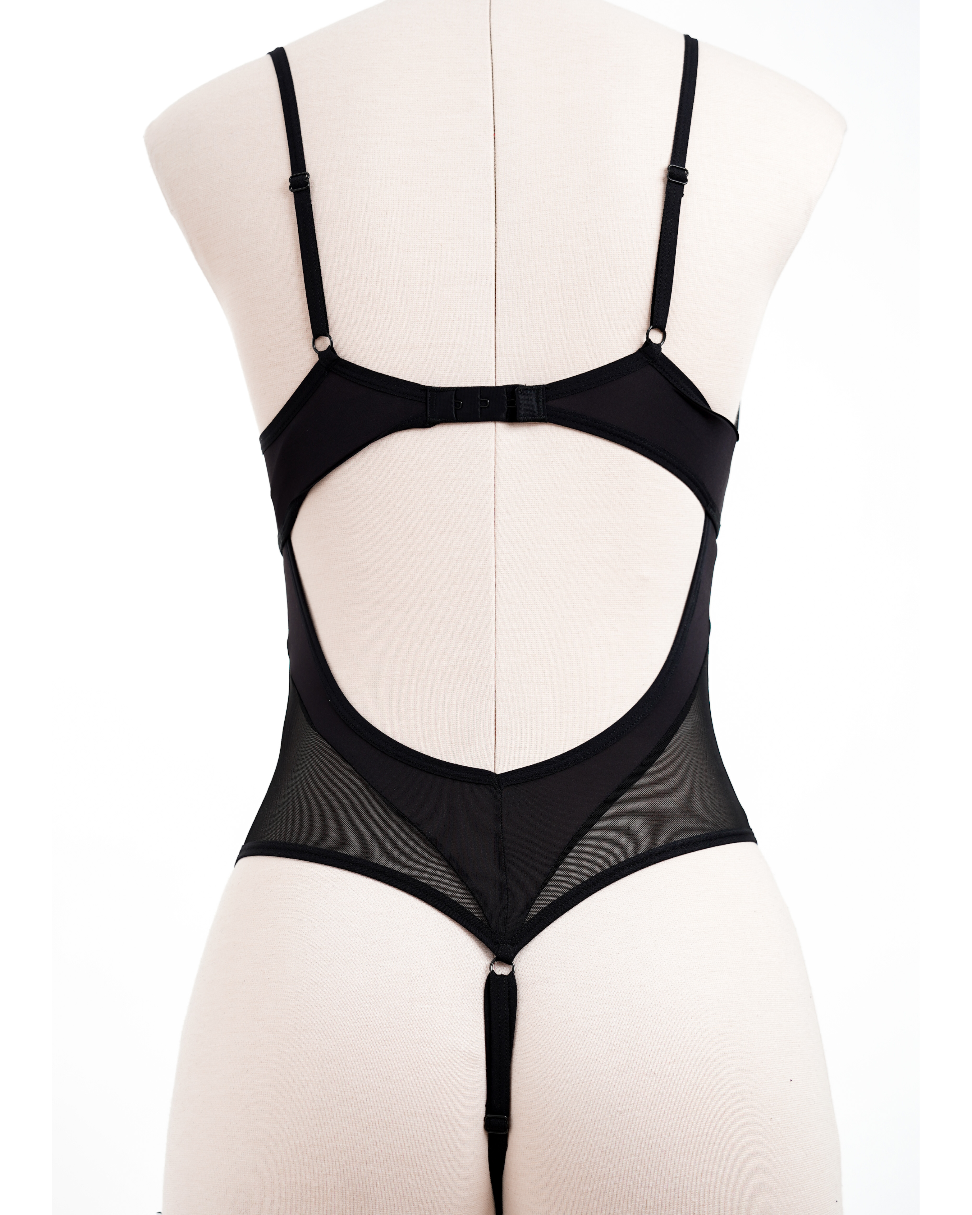 Black Lace Half-Bra Teddy