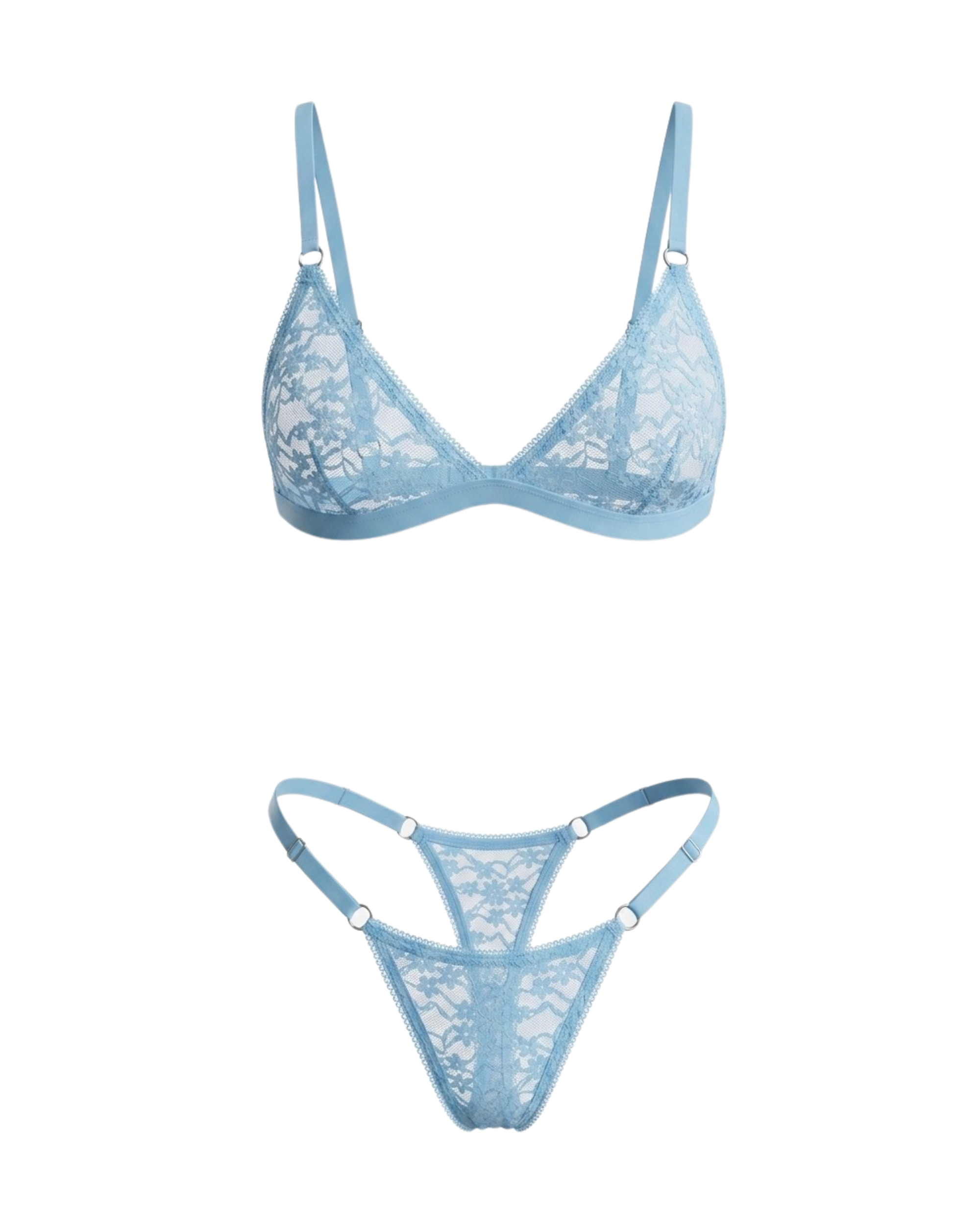 Floral Triangle Bralette Set