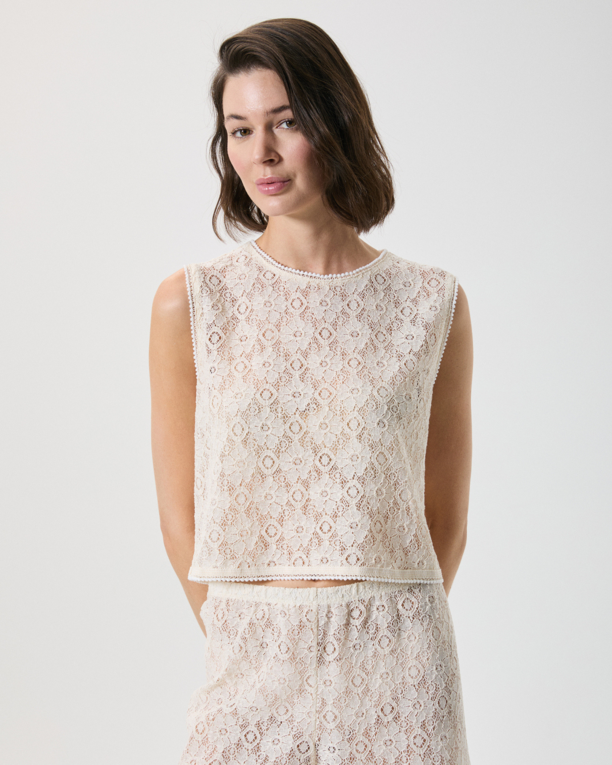 Floral Knit Cotton Crop Pajama set