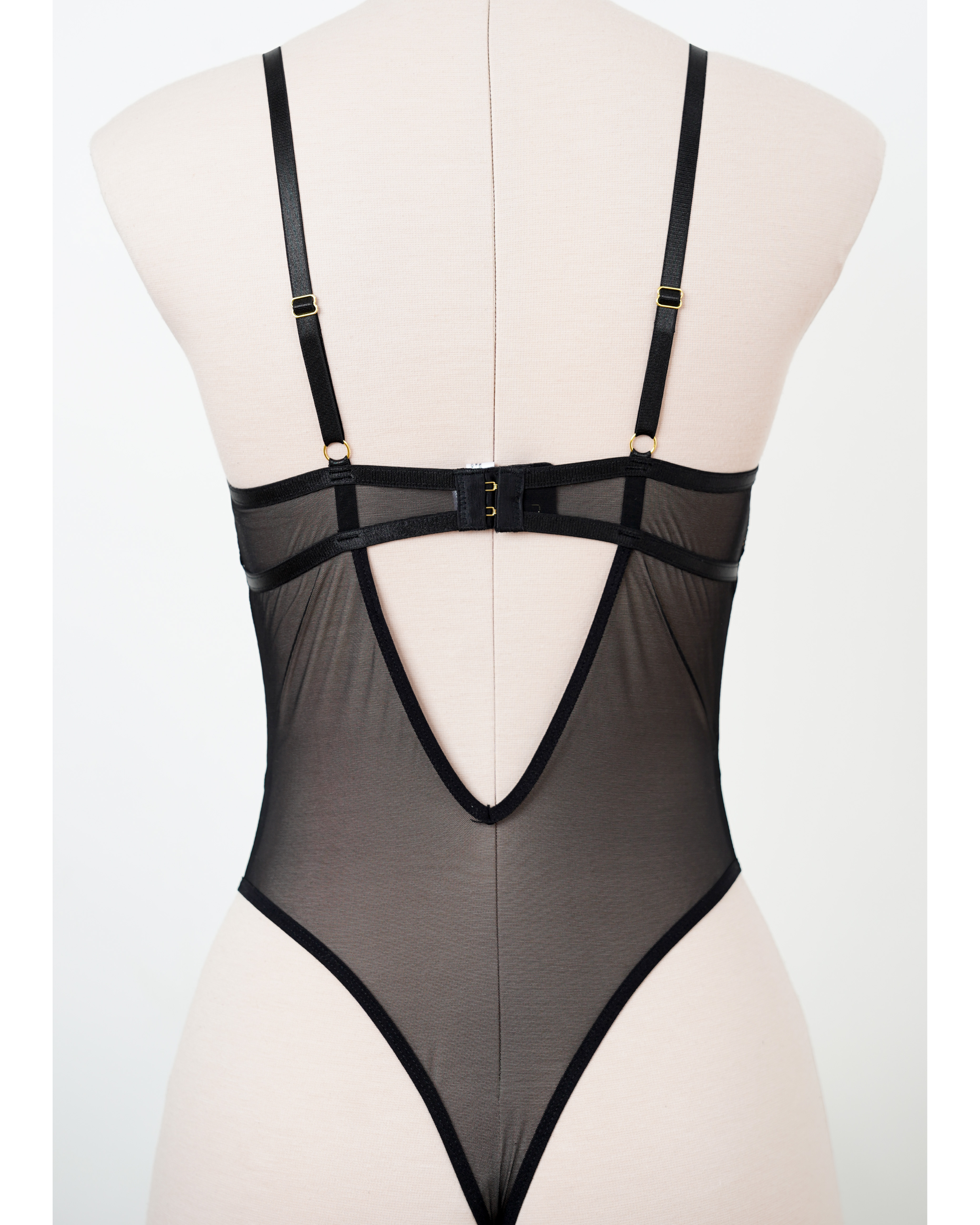 Rhinestone black teddy